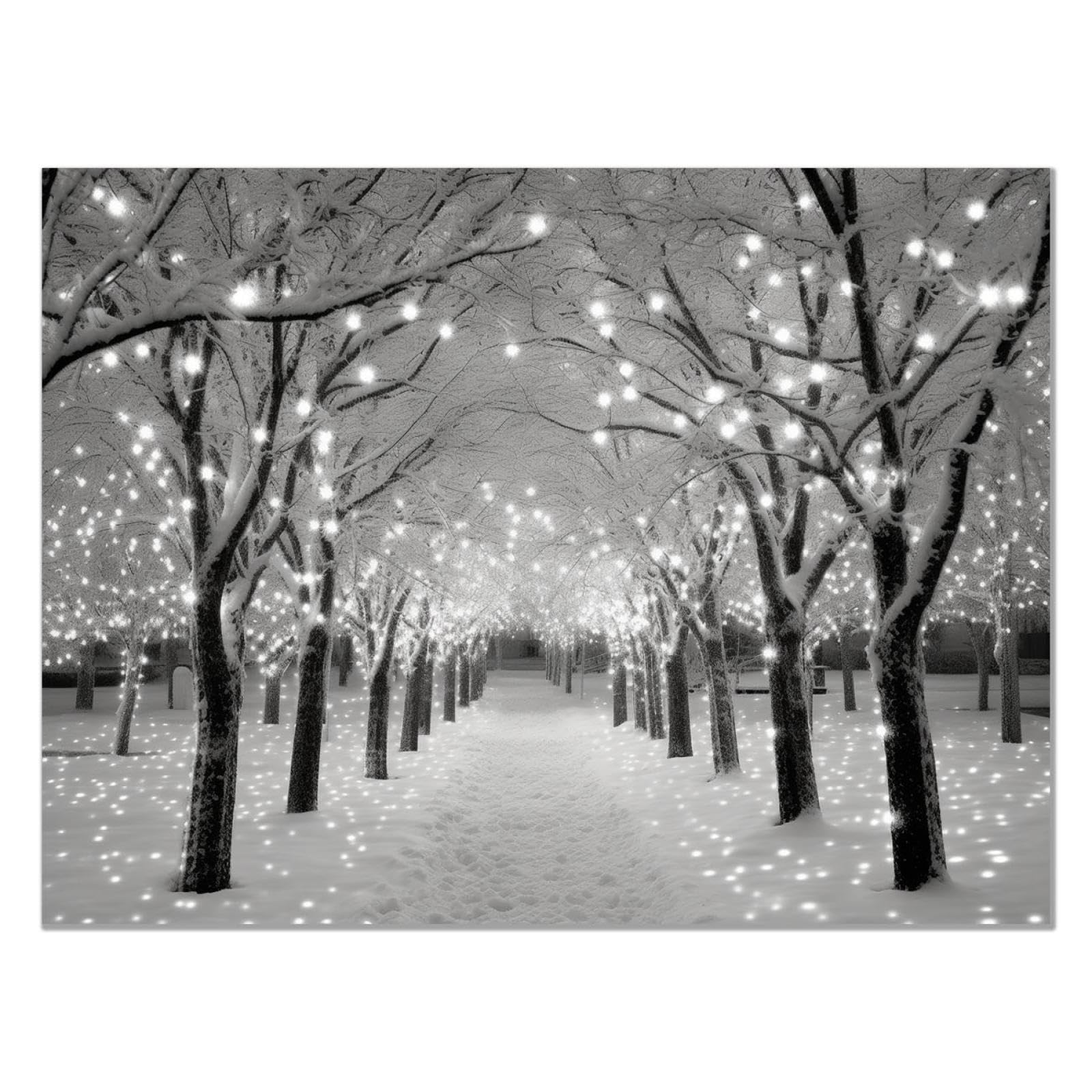 JOSUE Winter Landscape Snow Forest Canvas Wall Art For Bedroom, Snow Covered Trees Black,white Pictures Home Wall Decorations For Bedroom Living Room Paintings Canvas -30x40cm Unframed โ image 1