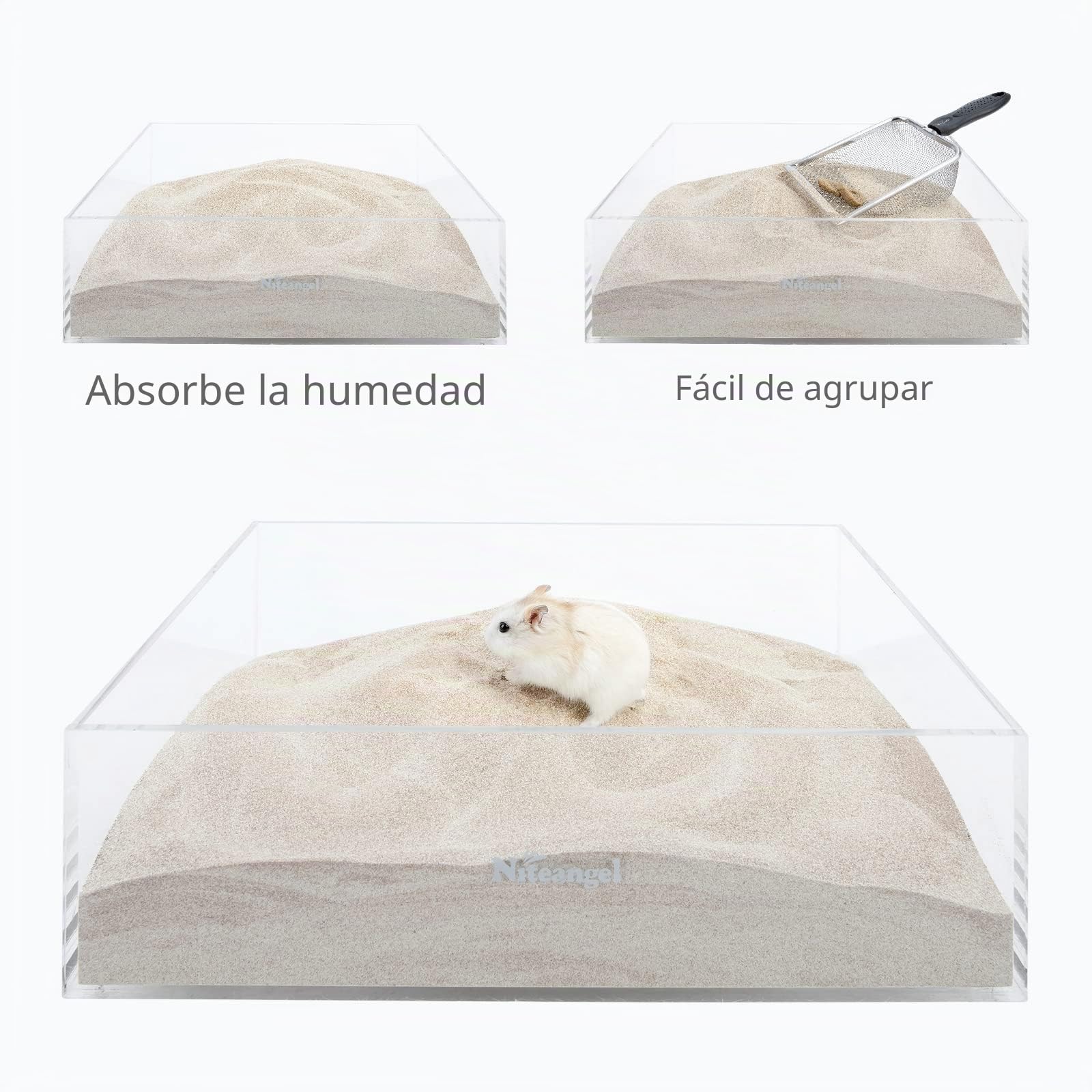 Niteangel Arena de baño del desierto para hámster, arena para baño o orinal sin polvo para hámster, chinchillas, jerbos, ratones, degu u otras mascotas pequeñas