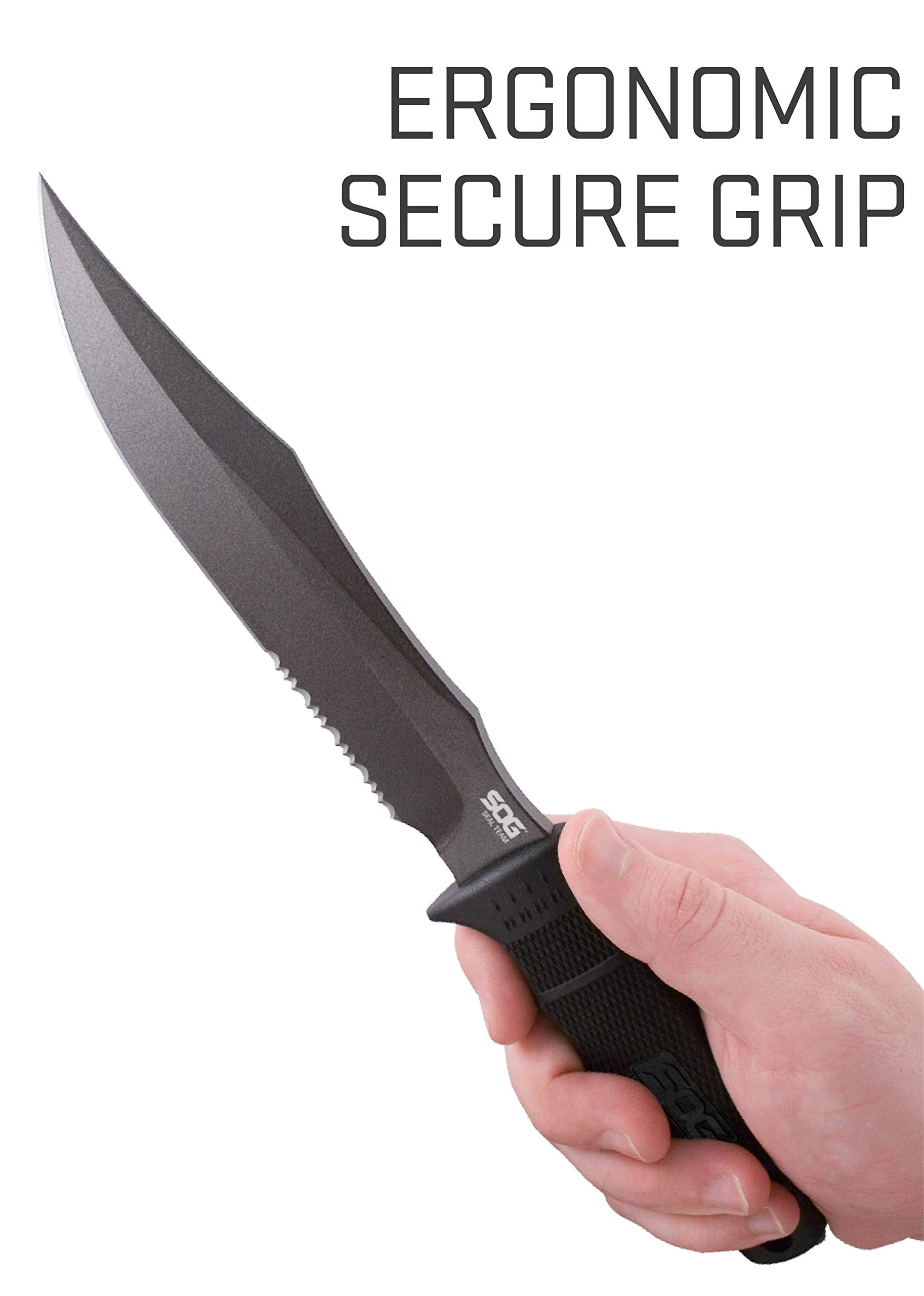 SOG Fixed Blade Knives with Sheath SEAL Team Survival Knife, Tactical