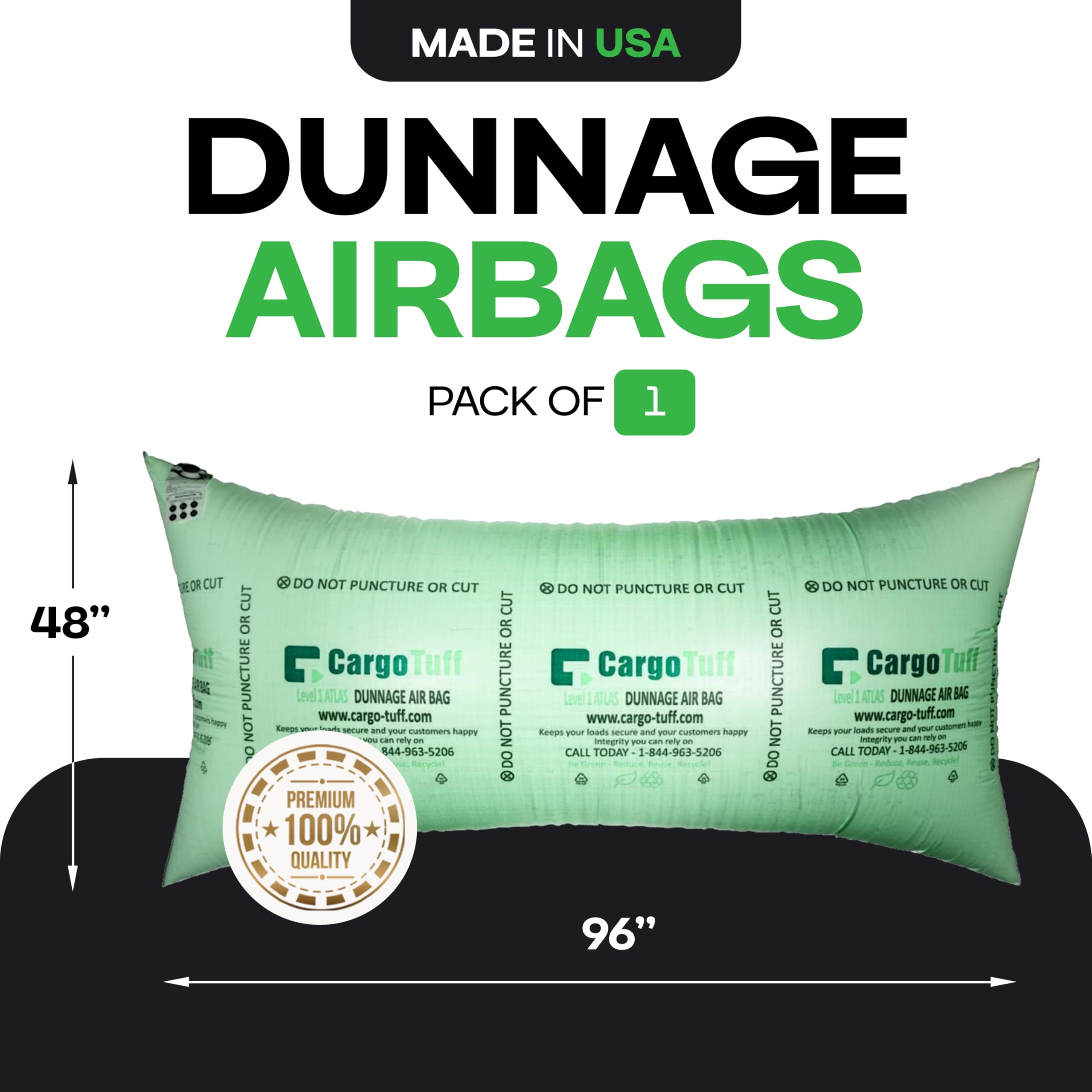 IDL Packaging Airbag Dunnage, 122 x 243 cm, in polipropilene intrecciato, livello 1, per riempire il vuoto in camion e spedizioni intermodali, riutilizzabile, per il riempimento di contenitori
