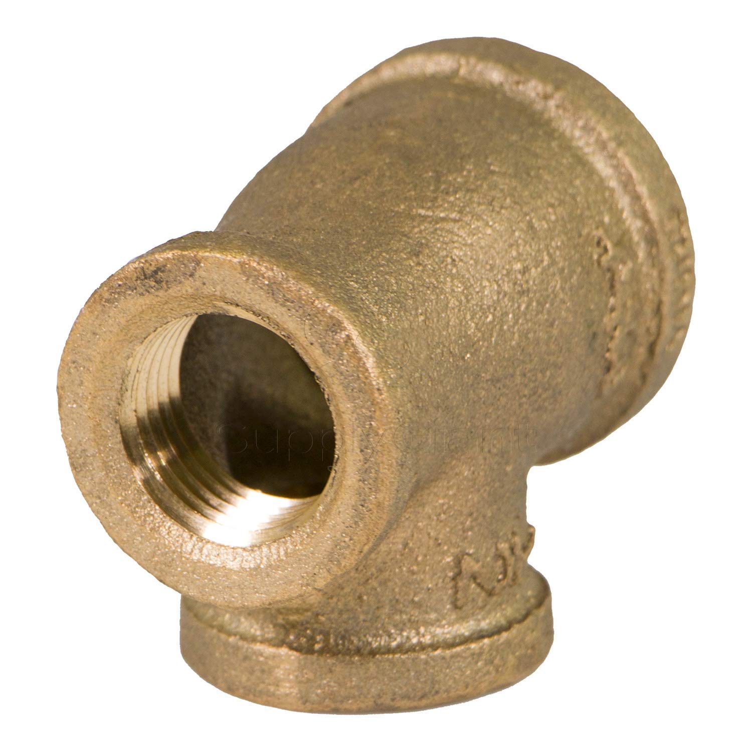 Everflow BRRT0343-NL 3/4 x 1/2 x 1/2-Inch Lead Free Brass Reducing Tee Three Size with Female Threaded Connections Ends, Brass Construction, Higher Corrosion Resistance Economical & Easy to Install