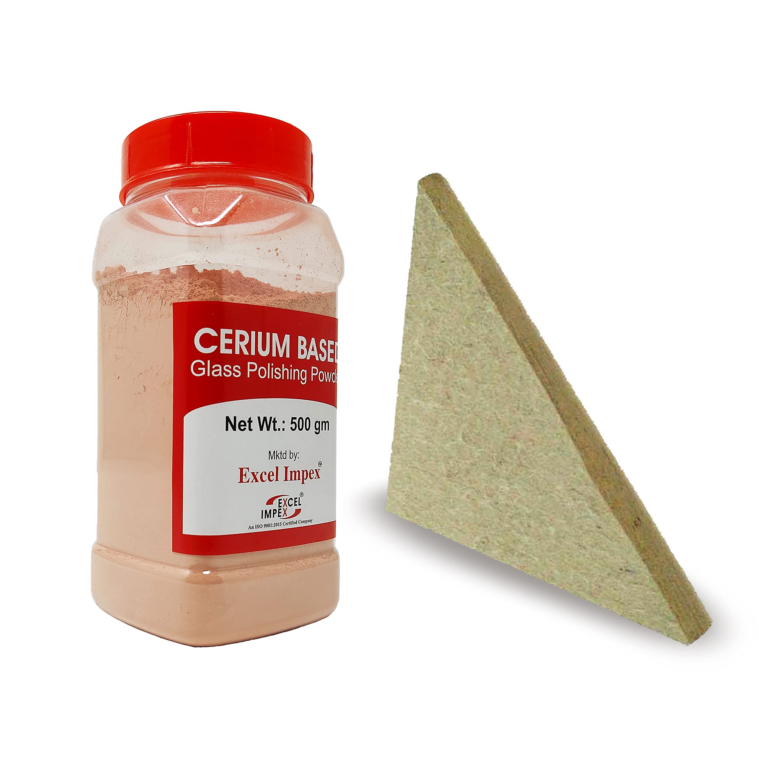 500 gm Cerium Oxide based powder with wool felt combo For Removing Fine Scratches And Stubborn Dirts