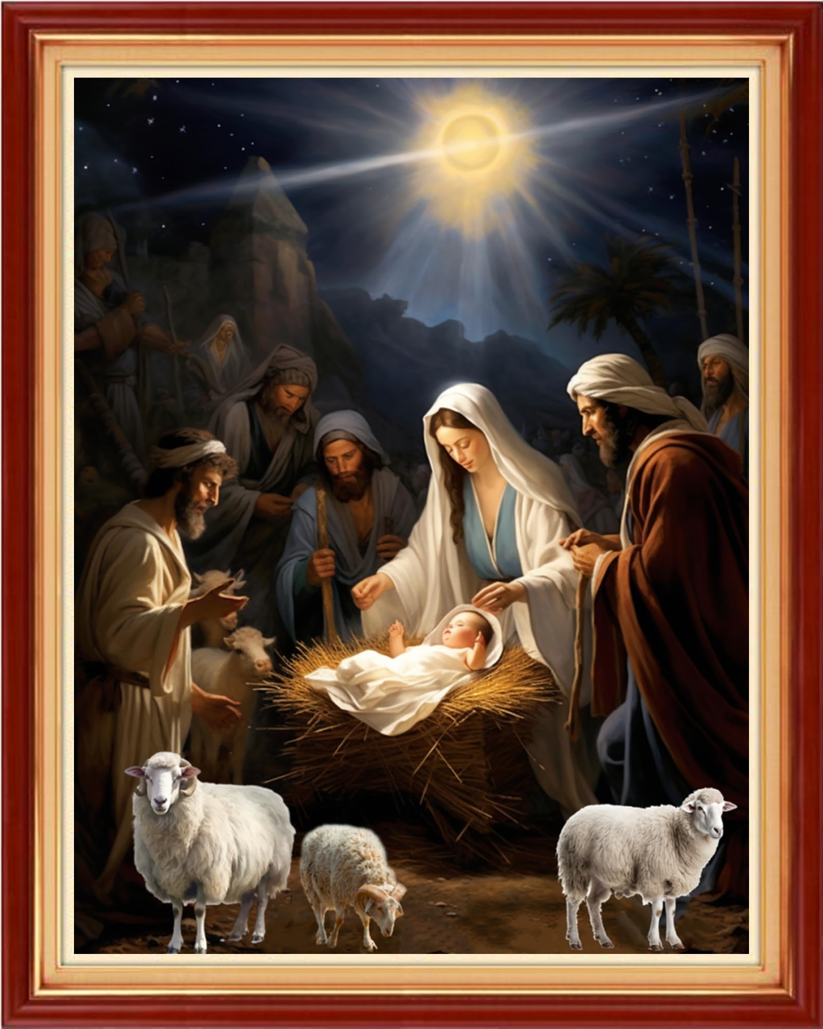 Dooxvey Cross Stitch Kits for Adults Stamped Full Range of Embroidery Starter Kits for Beginners 11CT Printed Cross Stitch Patterns Needlepoint Kits Stamped Crossstitch-Nativity 16x20 inch