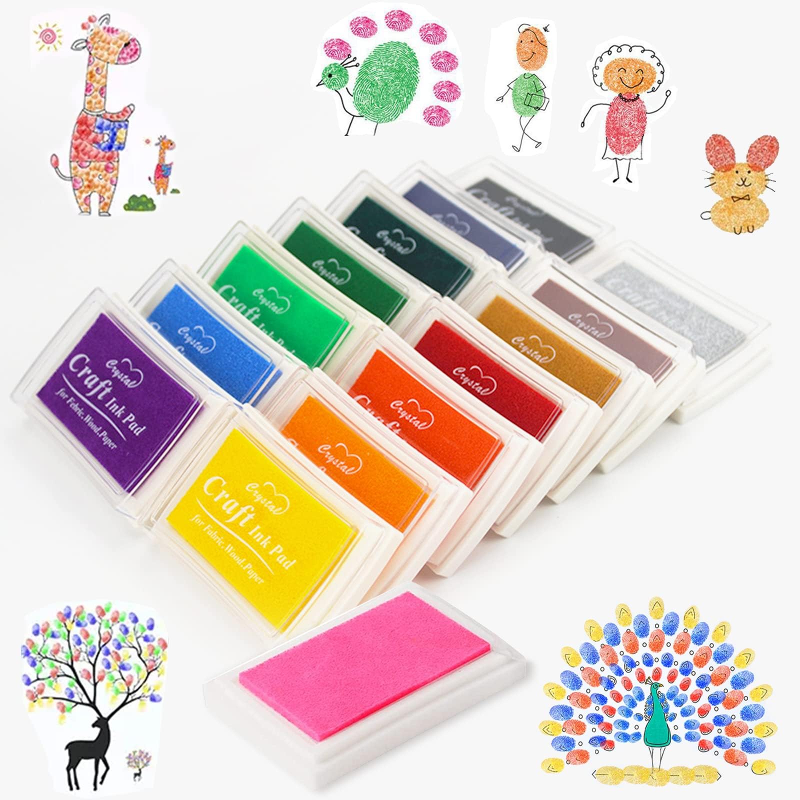 Kesote Tampon Encreur, 15 Couleurs Encreur Tampon NonToxique pour