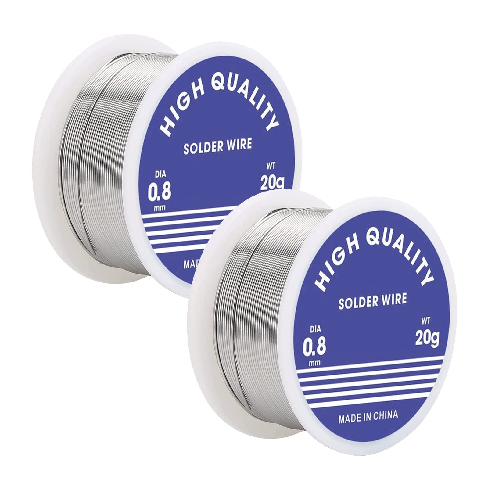 2 Pcs 0.8mm Solder Wires Lead Free Welding Tin Wire Rolls Lead Free Solder Wires with Rosin Core for Electronic Components Repair