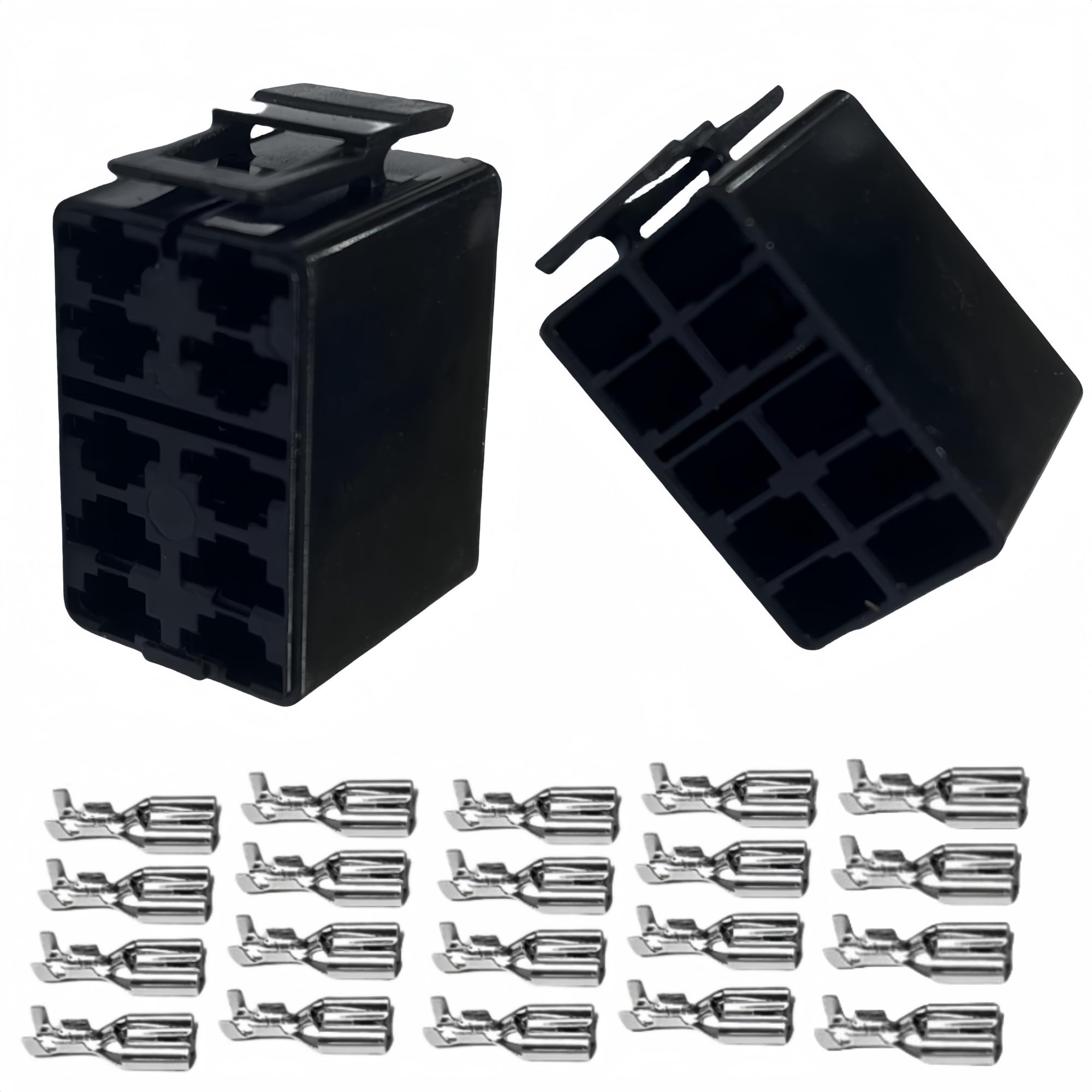 2 Pack Rocker Switch 2-10 Pin Plug Connector Housing Bracket, Rocker Switch Base Plug Organize Holder Socket for ARB Toggle Switch with 20PCS 14-16AWG