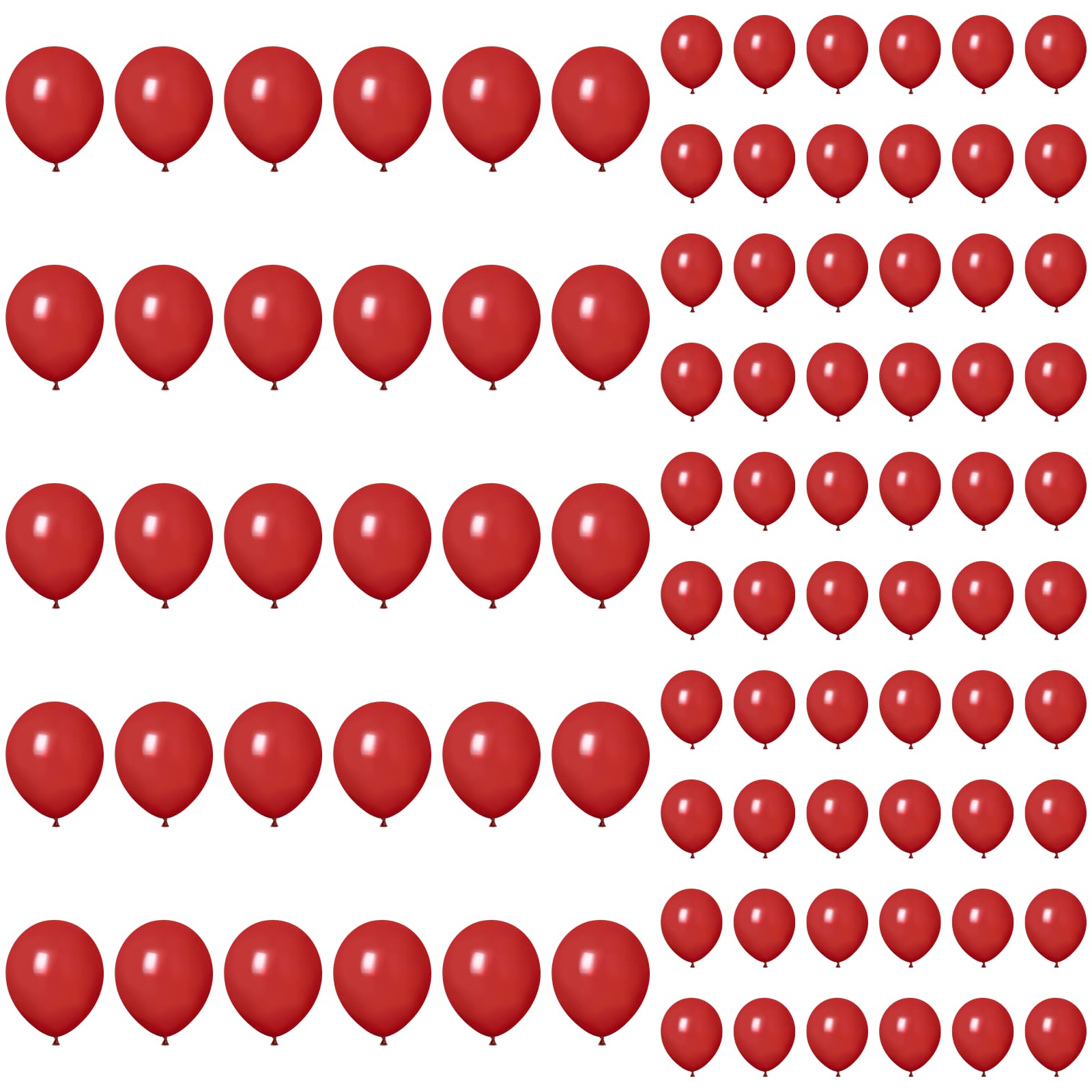 250 rote Latexballons, 10 12 18 Zoll, 25,4 30,5 45,7 cm, für Geburtstage, Hochzeiten und Events, matte Oberfläche, Ballon-Set in mehreren Größen für Partydeko und Raumgestaltung