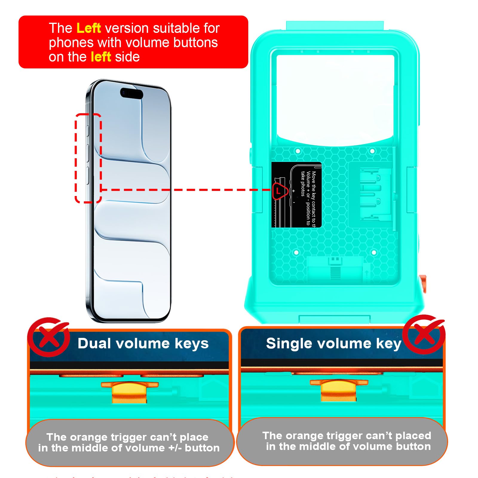 Custodia impermeabile per immersioni subacquee per snorkeling e immersioni, 15 m sott'acqua, per iPhone 17/16/15/14/13 Pro Max Plus, dimensioni telefono 5,4-6,9 pollici con pulsanti del volume