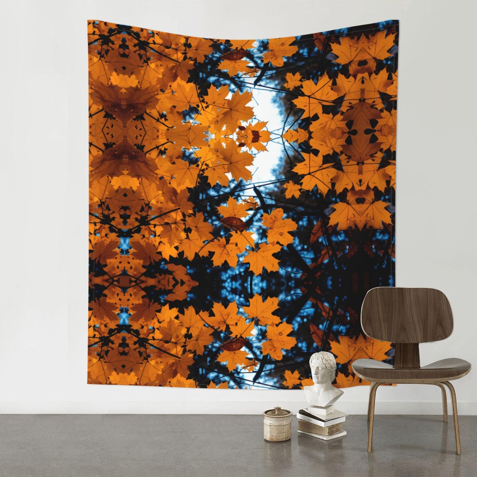 YYHWHJDE Leaves Autumn Tree Branches Prints Wall Tapestry 60x51in - High-Grade Polyester Throw for Dorm Room Decor, Beach Blankets & Home Accent
