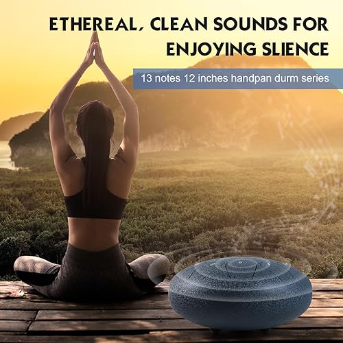 Miniatura 6 de NBMICSO Tambor de lengua de acero, 13 notas de 12 pulgadas, instrumento de percusión con tecla en C, tambor de mano con libro de música para