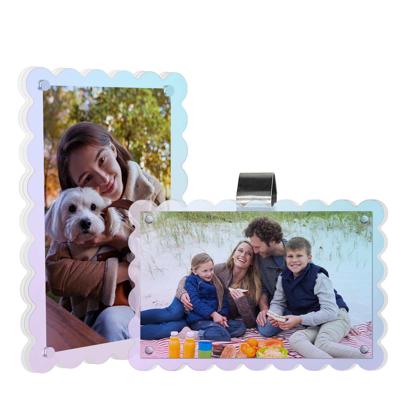 Car Sun Visor Photo Holder Clip, Colour Wave Magnetic Picture Frame, Universal Car Visor Clip for Add Personality to Your Vehicle (2.4 x 3.5)