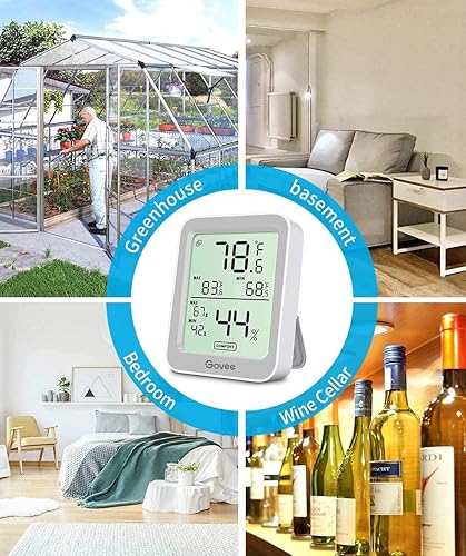 Vista 35 de Govee Higrómetro digital Bluetooth para interiores, medidor de humedad y temperatura de la habitación con monitoreo remoto de aplicaciones, pantalla