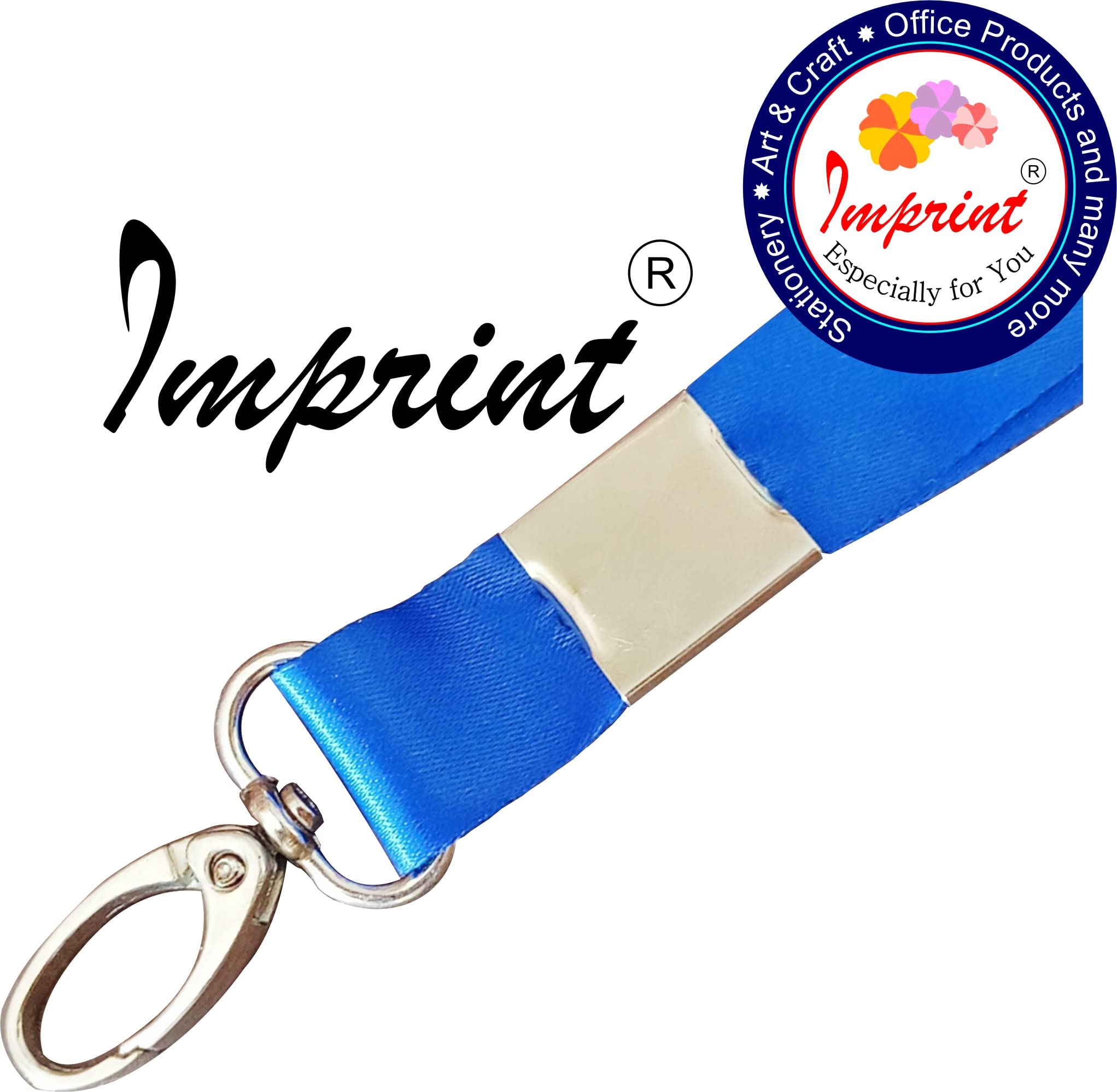 IMPRINT Lanyard For ID Card Holder, Blue Colour, Made of Satin Cloth, Pack of 30 Pieces 1