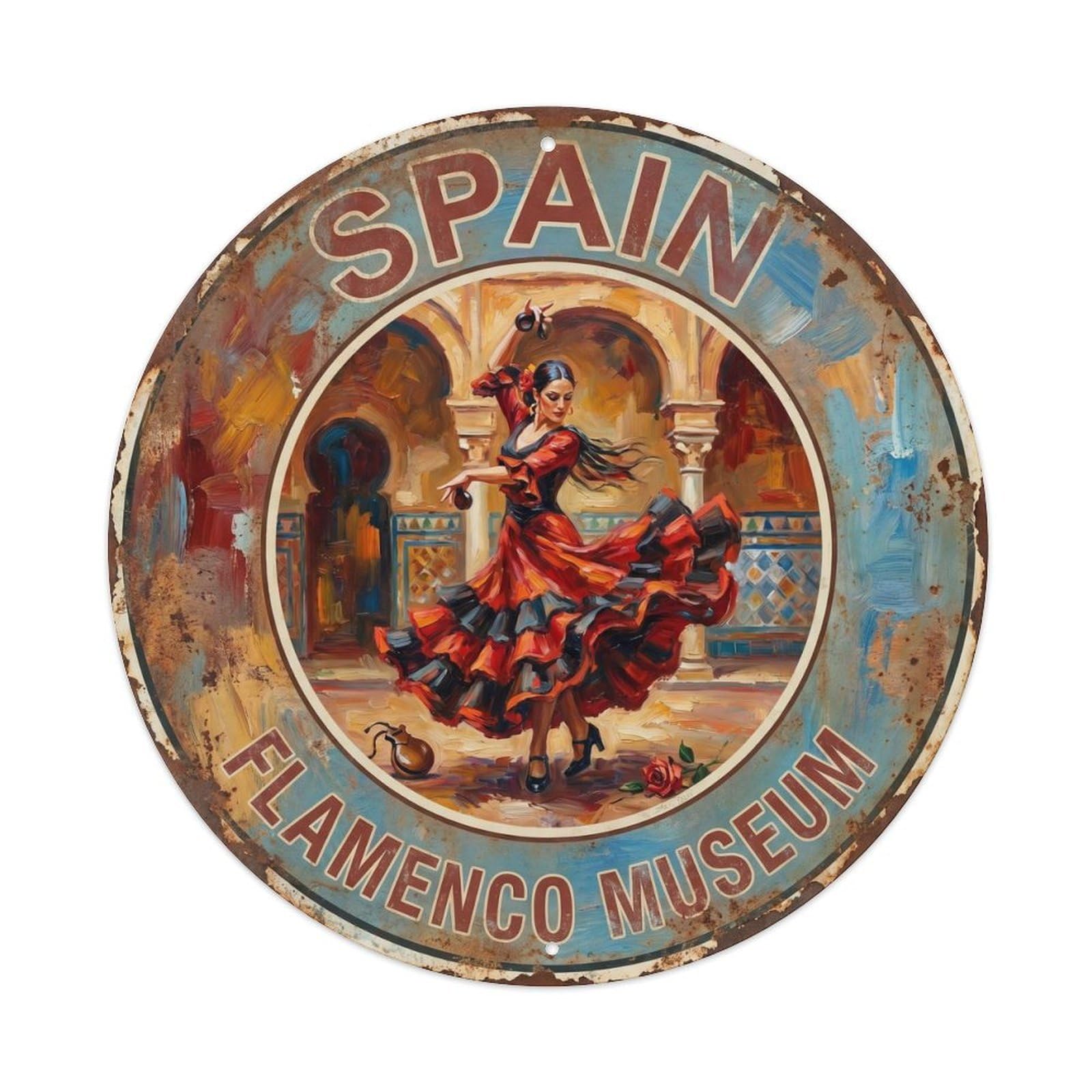 Seville Flamenco Museum Spain Cultural Travel Metal Tin Sign