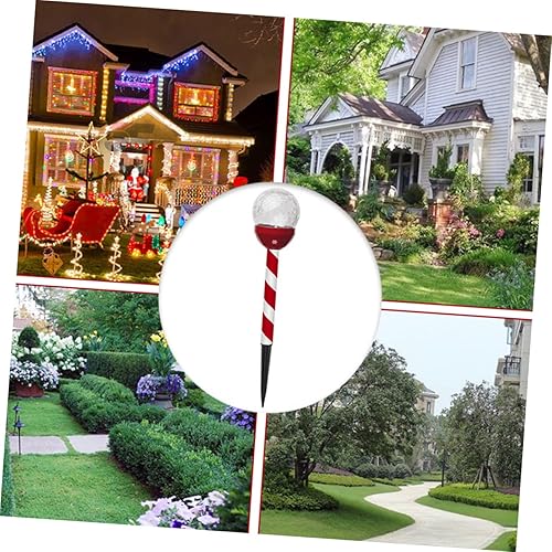 Miniatura 8 de NOLITOY 3 piezas de luz solar de jardín luces solares de jardín adornos navideños para exterior césped acento lámpara grieta jardín luz vacaciones