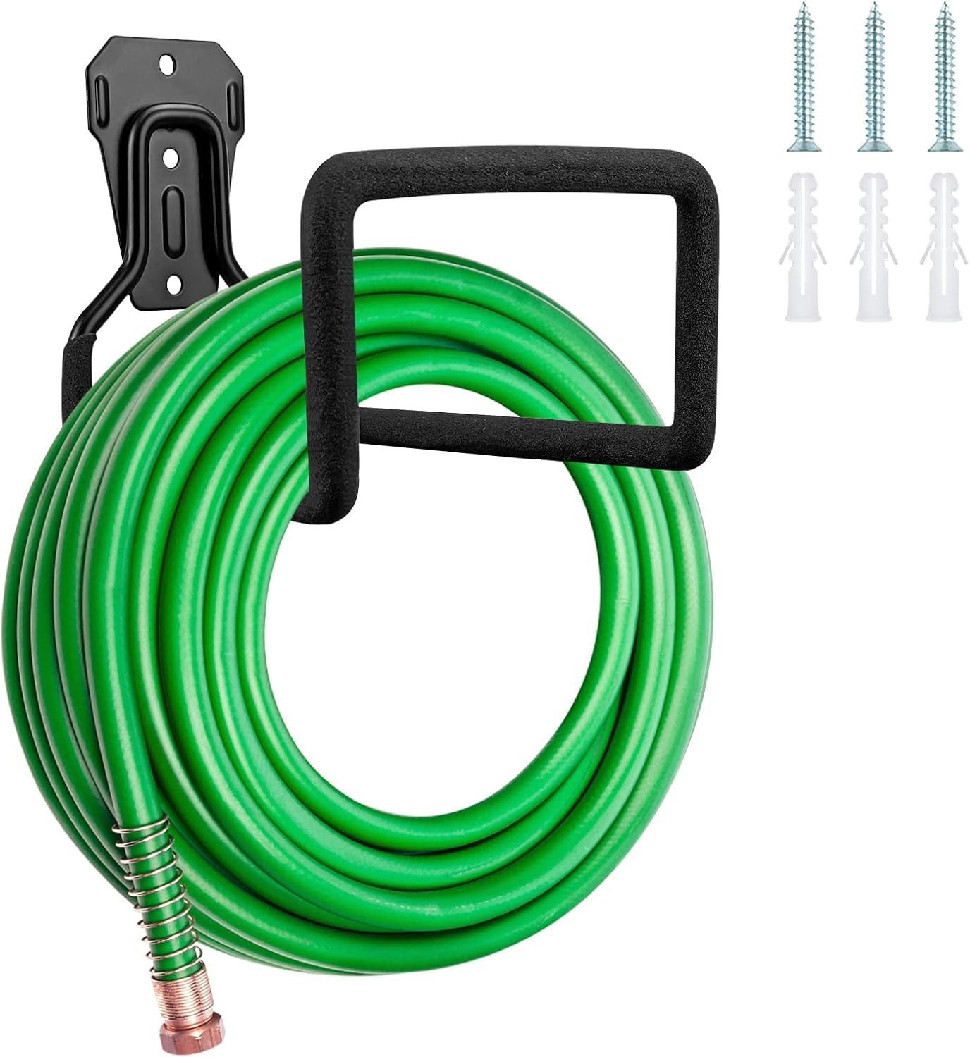 hose pipe holder, heavy duty garden hose reel water hose holder universal hose hanger wall mount metal hose hanger for garden hose, hose reel,