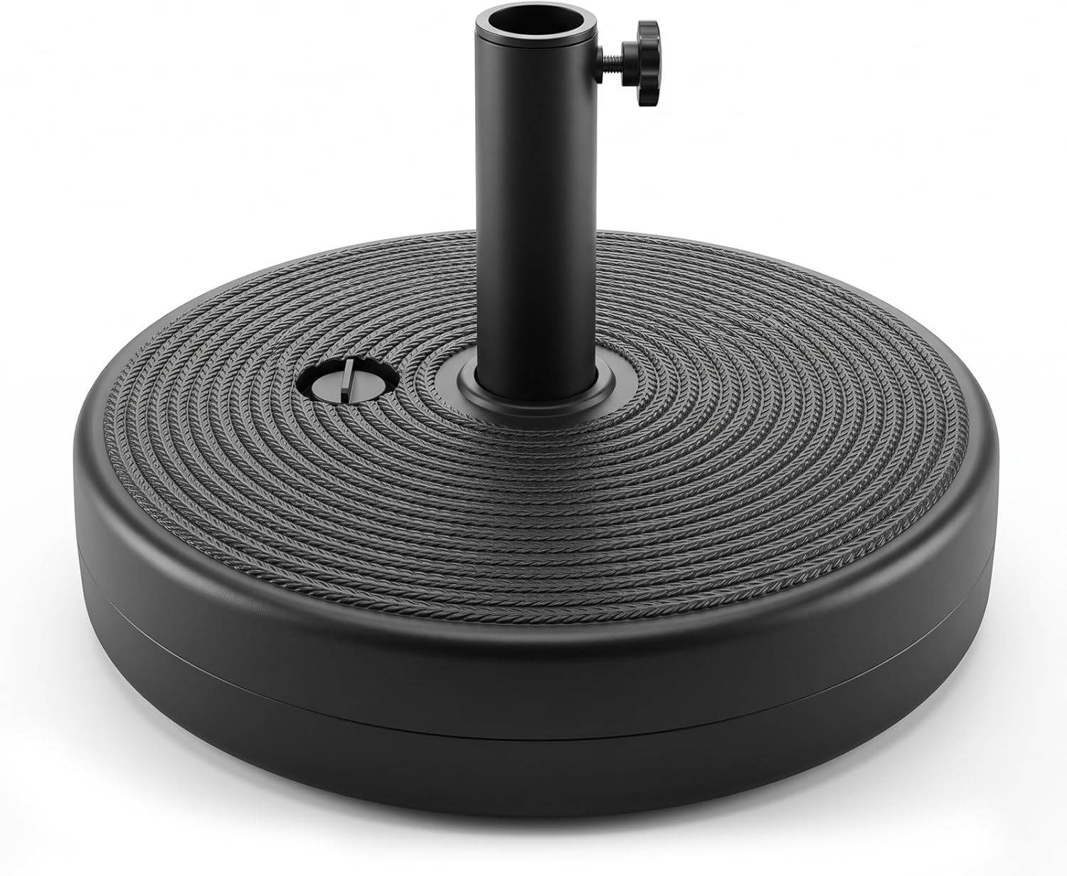 T&Jero Round Heavy Duty Plastic Patio Umbrella Base Stand Weight for Outdoor, 59 lb with Water and Sand Filled, Black
