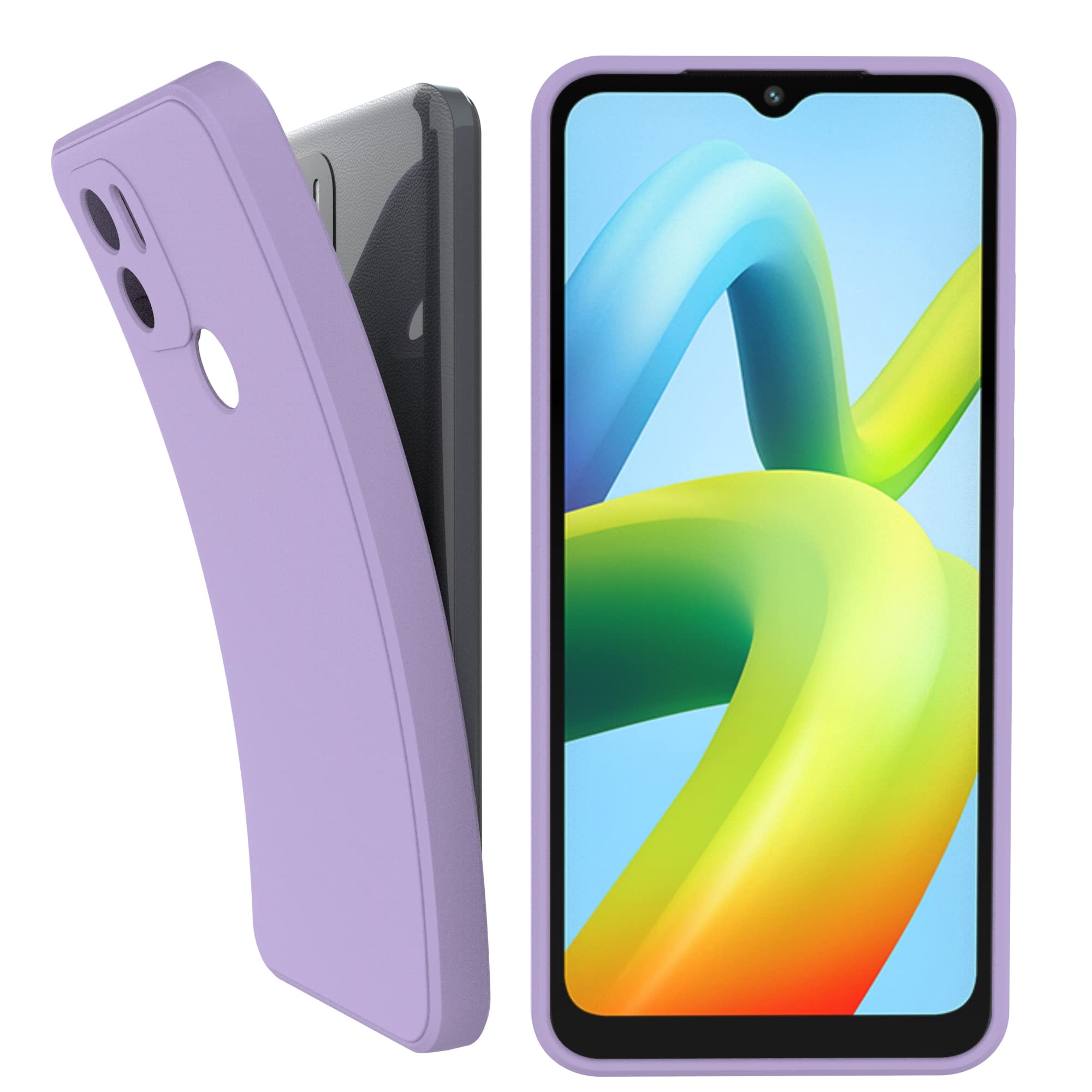 Cover per Xiaomi Redmi A2 / Redmi A1 4G Custodia con Vetro Temperato,Hard PC + Morbido Silicone TPU Case per Xiaomi Redmi A1 / Redmi A2 4G - Nero