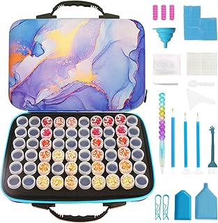 TAVOLOZZA Diamond Painting Storage Containers 60 Slots Diamond Painting Accessories and Tools Diamond Art Storage Bead Storage Containers Diamond Painting Case and Storage Box