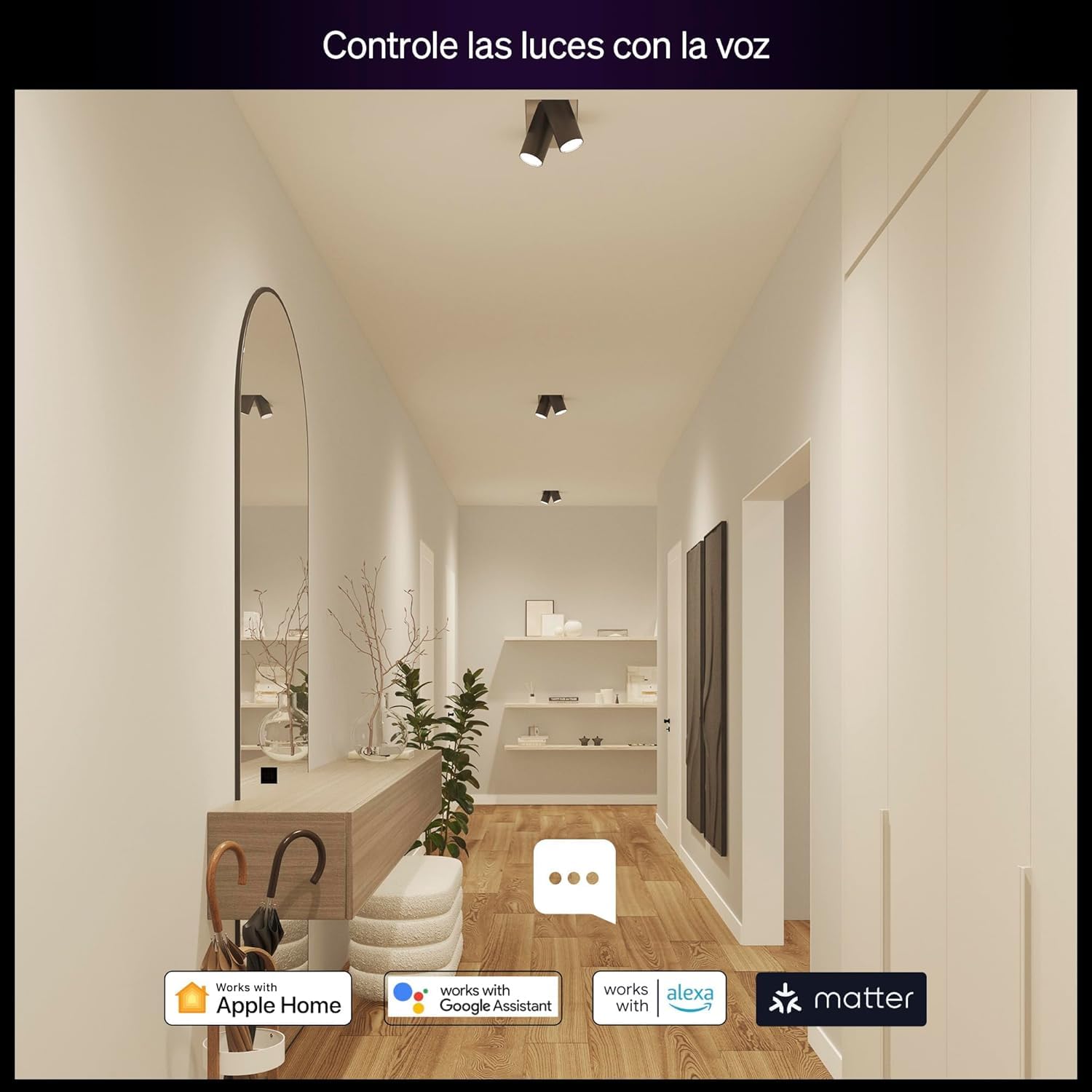 Philips Hue Essential Foco LED GU10, Bombilla LED Inteligente, Luz ambiente blanca y de colores, 4,7 W, 2200 K-6500 K, 345 lm, regulable, funciona con Alexa, Google Assistant y Apple Home, Pack de 4