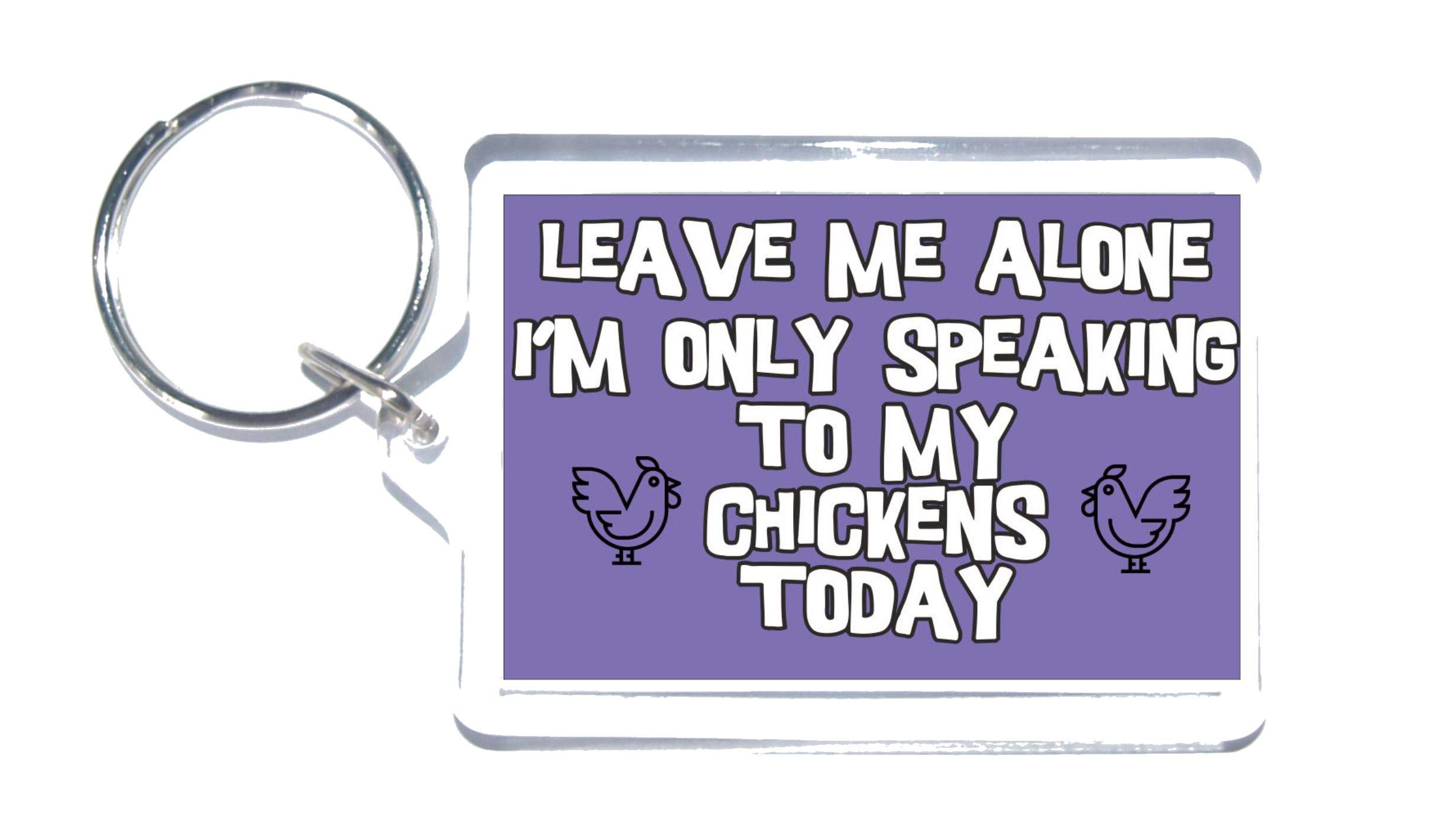 Love Chicken Gift - Leave Me Alone I'm Only Talking To My Chickens Today - Novelty Keyring - Ideal Present