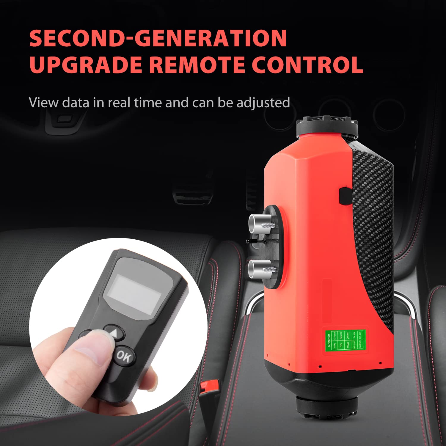 Calefacción Estacionaria 12V, Calefaccion Diesel Ajustable con Pantalla LCD, Calentador de Aire Diésel con Control Remoto, Bajo Consumo para Coche Furgoneta, Automóvil Camiones Barco Autobús