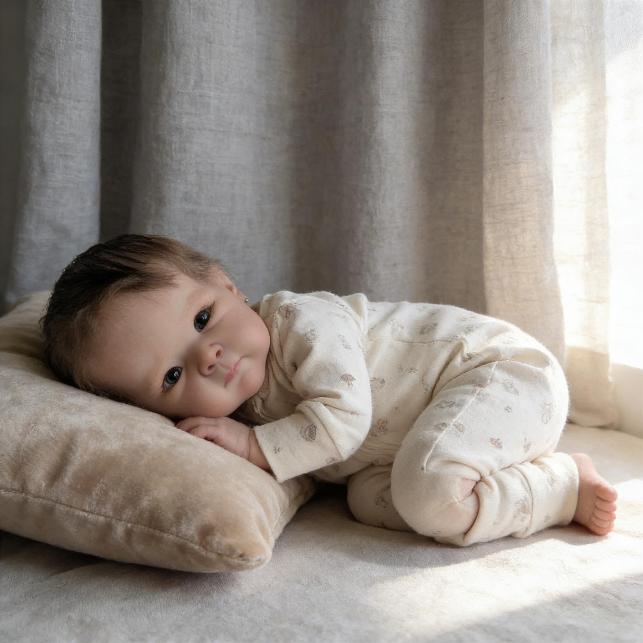 Zero pam 18 Inch Realistic Reborn Baby Dolls Silicone Full Body Girl Rooted Hair, Lifelike Size Newborn Baby Doll That Look Real With Vivid Veins 3D Painting As Gifts For Collector