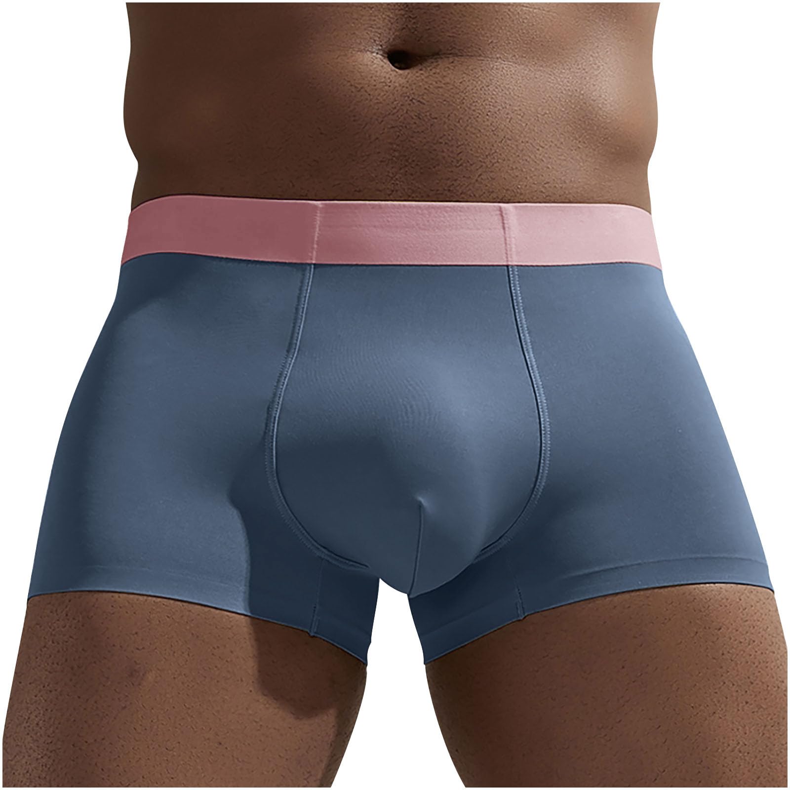 Cambkatl Mens Cotton Underwear Color Block Classic Seamless Boxer Briefs Stretch Breathable Trunks
