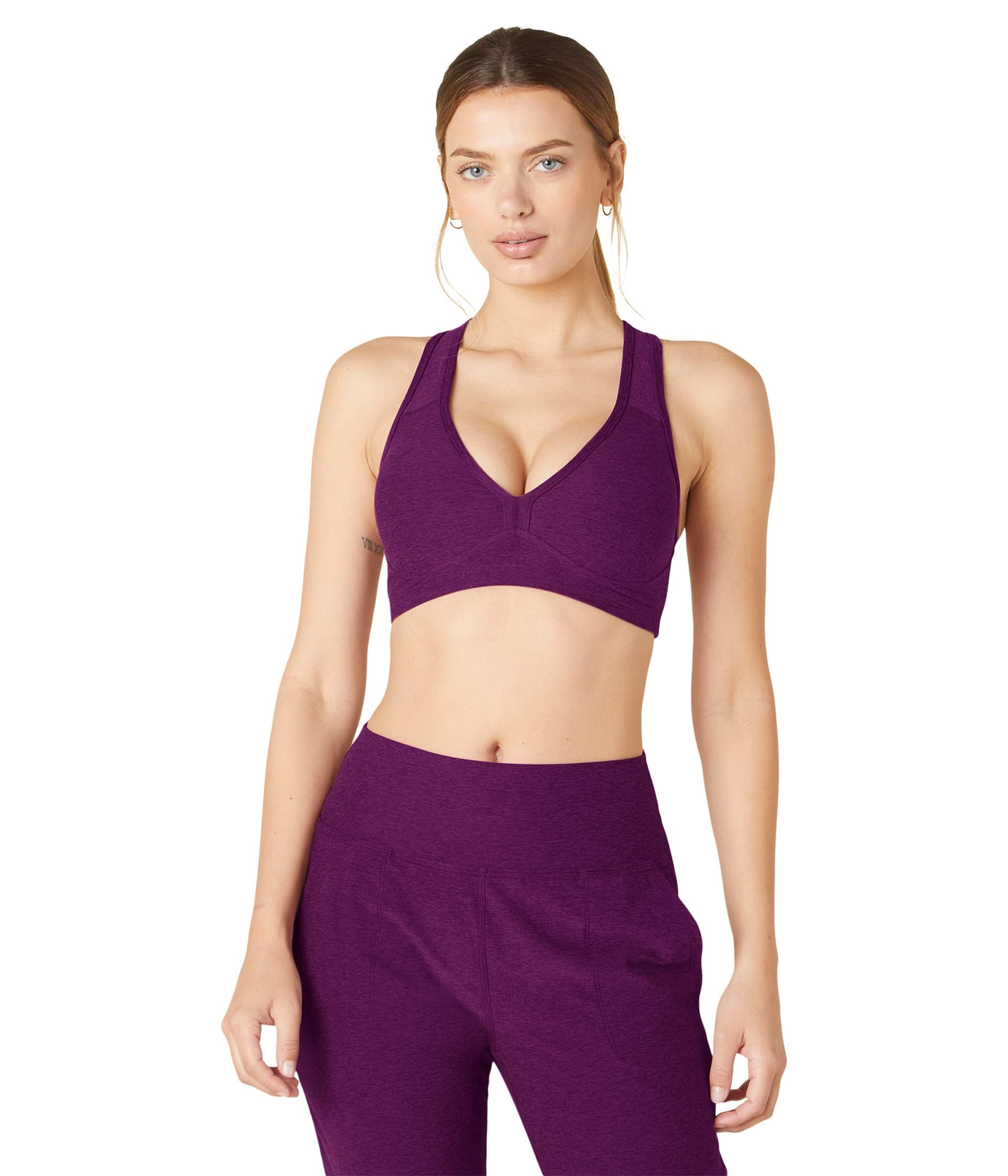 Beyond Yoga Spacedye Lift Your Spirits Bra Aubergine/Beet XL