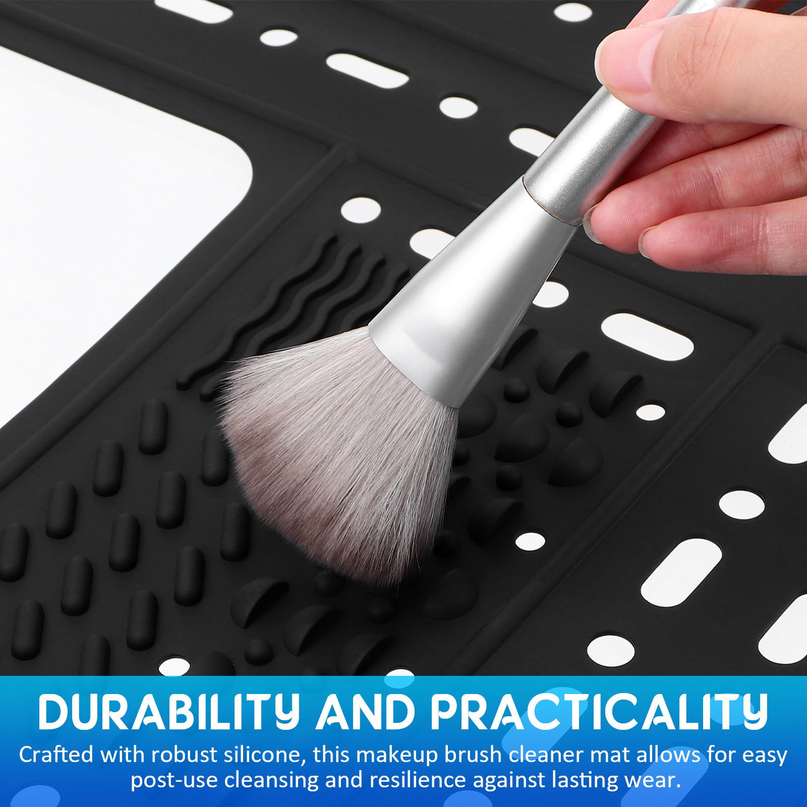 Cubierta Superior Plegable de Silicona Negro para Lavabo y Maquillaje con Almacenamiento práctico en baño