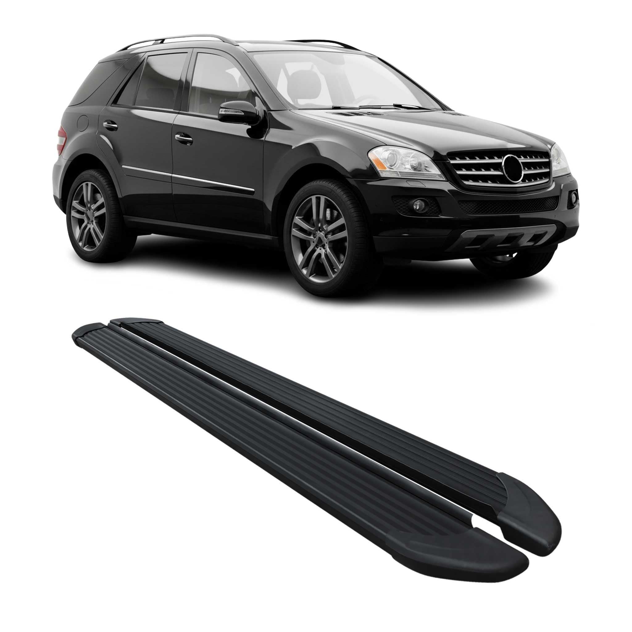 Marchepieds Latéraux pour Mercedes Classe M W164 2006 à 2011, Marchepied latéral de Voiture en Aluminium, 2 Pcs, Noir