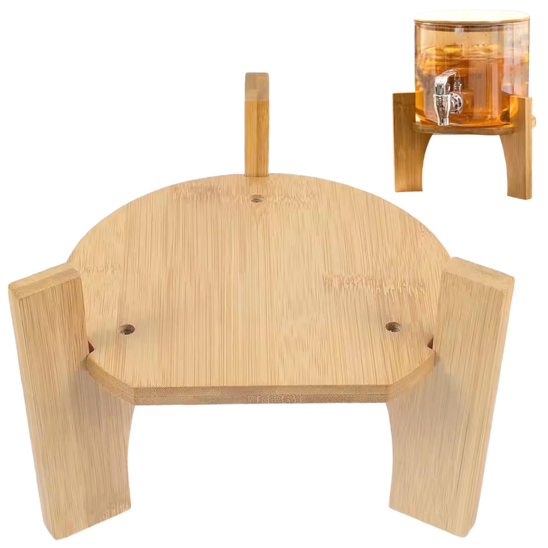 Soporte de dispensador de bebidas, soporte de dispensador de agua de madera portátil de 7.5 pulgadas, ideal para bebidas, limonadas, jugos