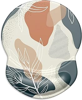 ITNRSIIET Mouse Pad, Mouse Pad Wrist Support Mousepad with Wrist Rest, Mouse Pads for Wireless Mouse Ergonomic Cute Desk Decor Desk Accessories for Women, Non-Slip PU Base, Abstract Leaf