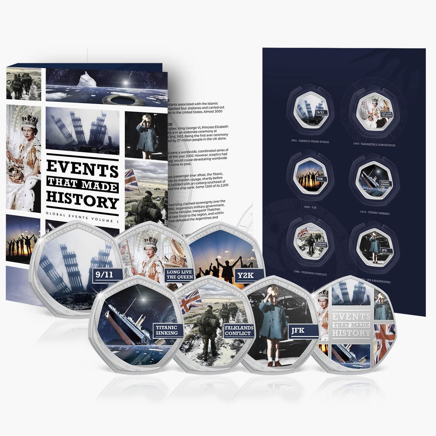 Collectable Coins Events That Made History Global Events Vol I Titanic 9/11 JFK