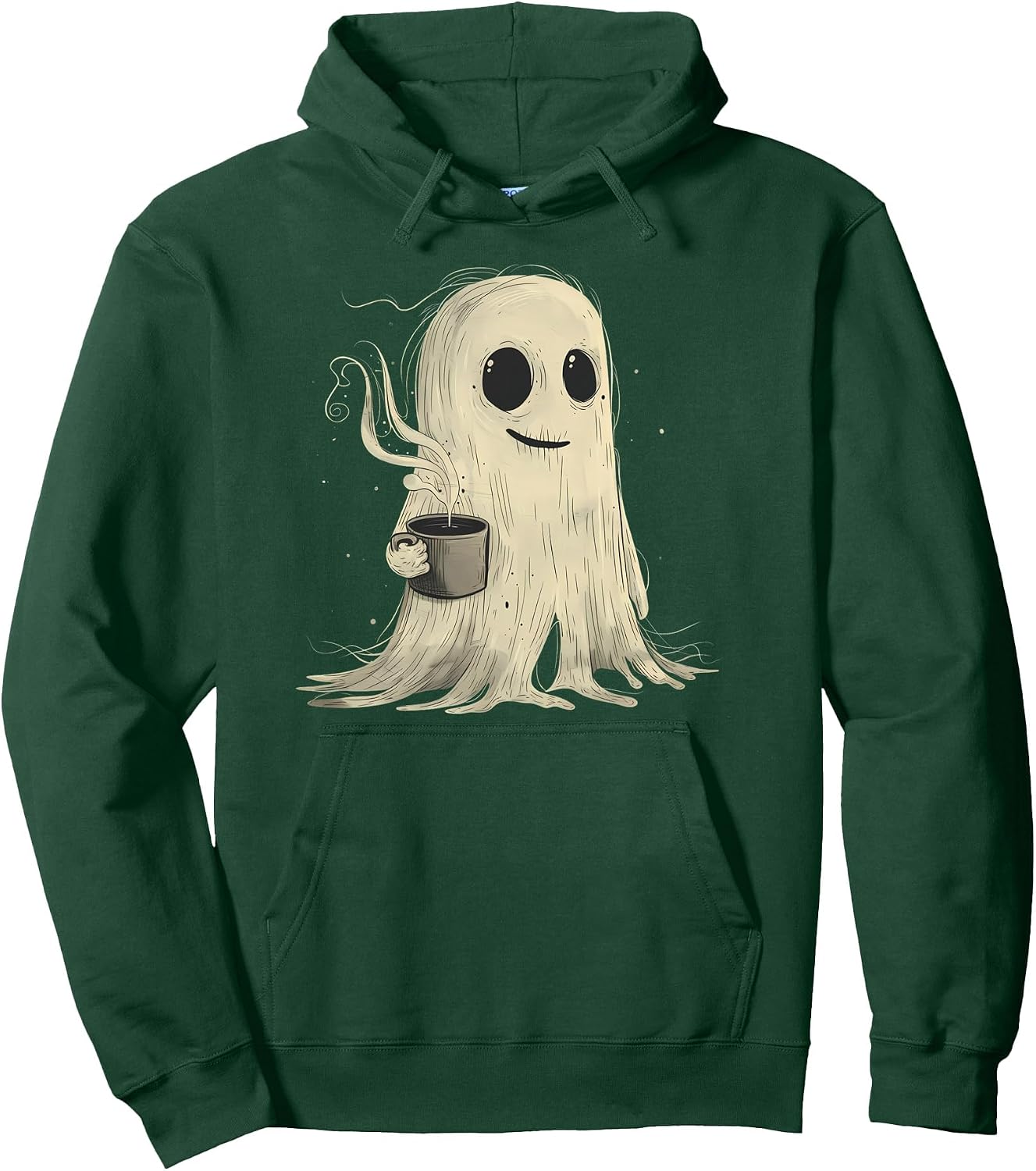 Spooky Ghost Costume Coffee Funny Halloween Costume Pullover Hoodie image 4