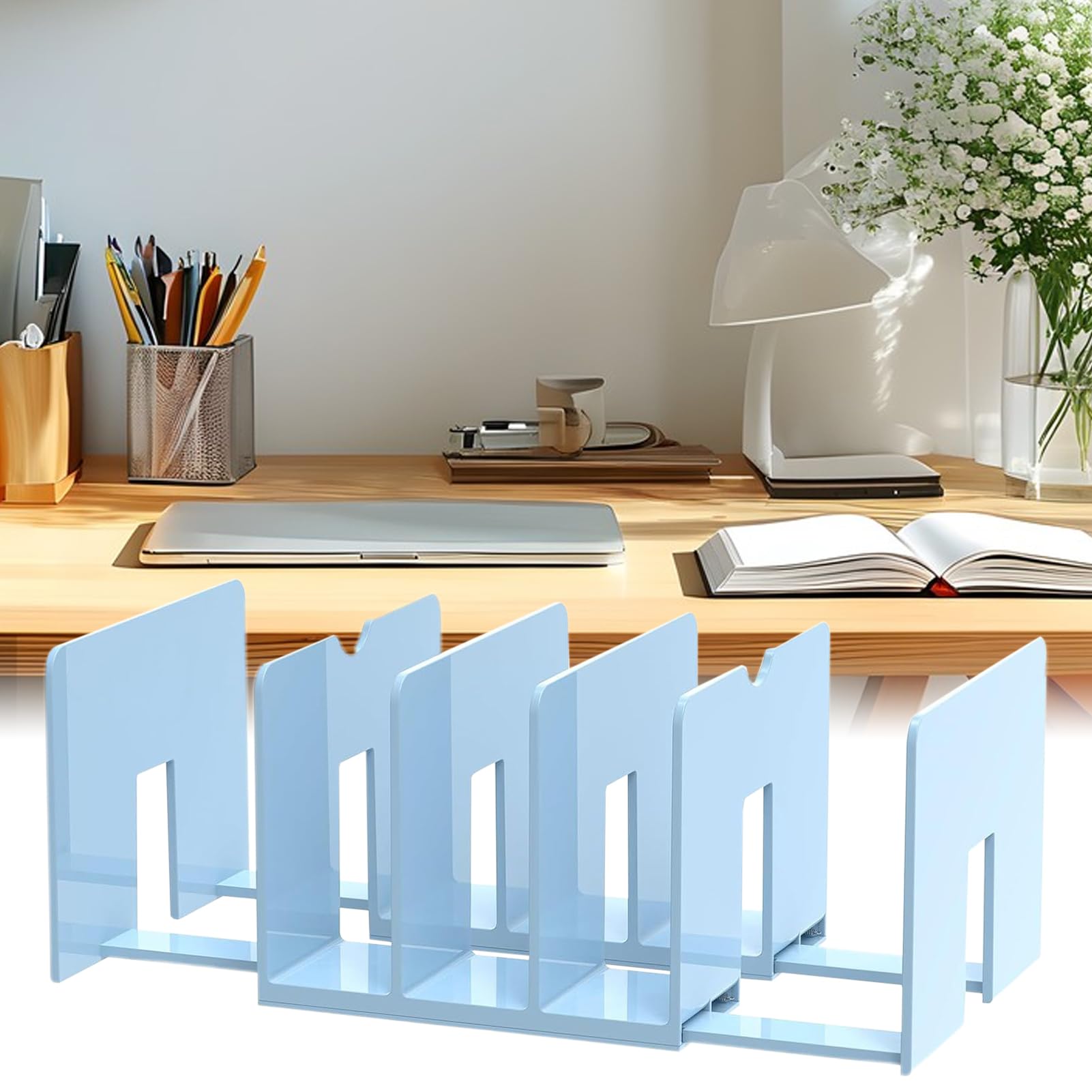 Schreibtisch-Akten-Organizer Ablage-System mit Sortierer für Dokumente, | Erweiterbarer Ordnerhalter und Schreibtisch-Organizer Desktop-Zubehör Aufbewahrung Homeoffice Schul