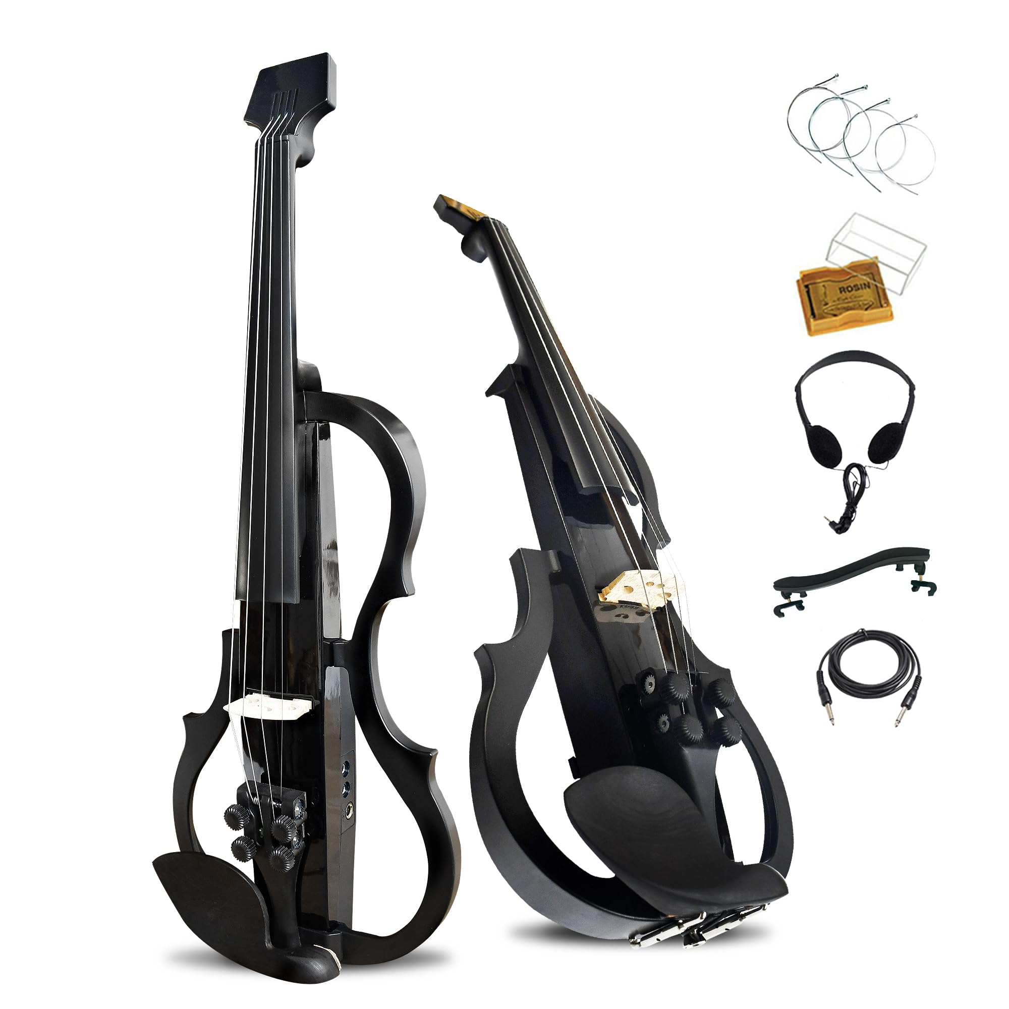 Premium Carbon Fiber Electric Violin Full Size 4/4,Professional Silent