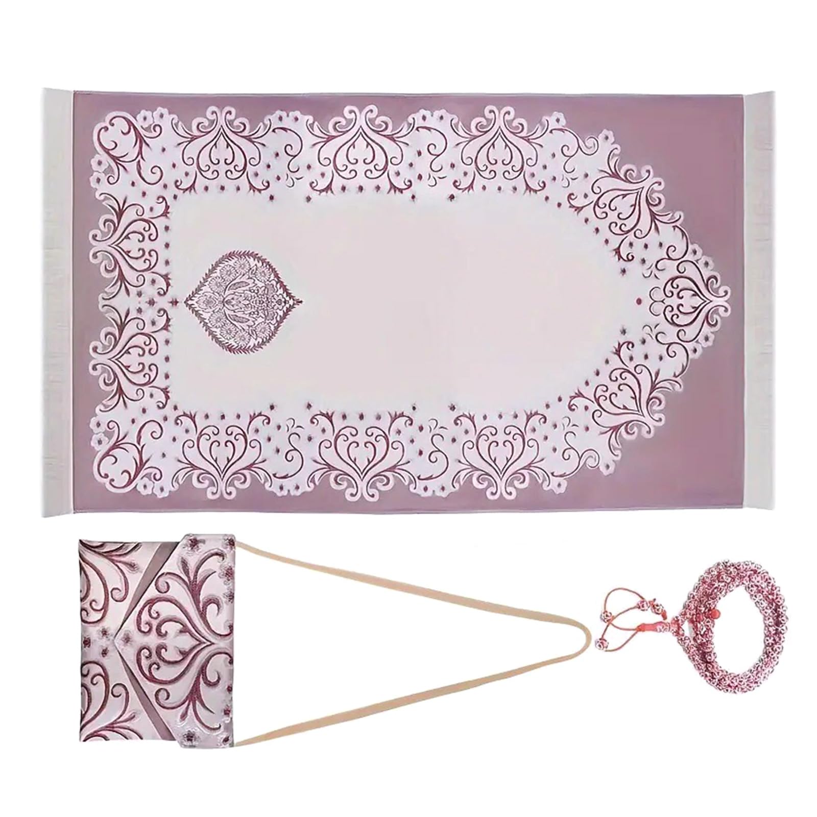 Xjdzineq Muslims Prayer Rug with Tasbih and Portable Bag Muslims Women Men Islamics Pray Mat for Ramadans Outdoor Blanket
