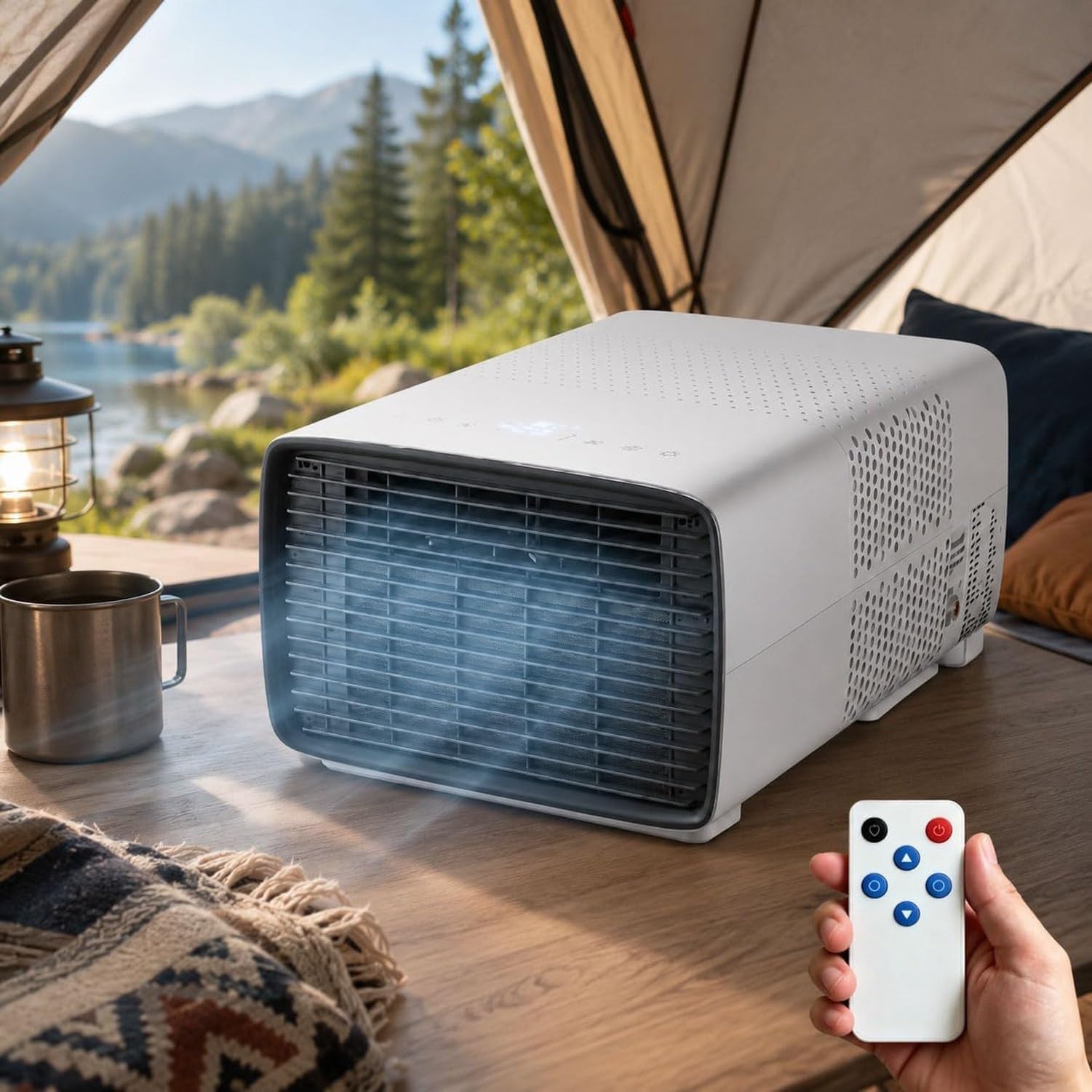 Przenośny klimatyzator do namiotu minikompresor chłodzący 2700 BTU realne chłodzenie 280 W niskie zużycie energii 45 dB tryb cichy 3 w 1 chłodnica for RV akadem