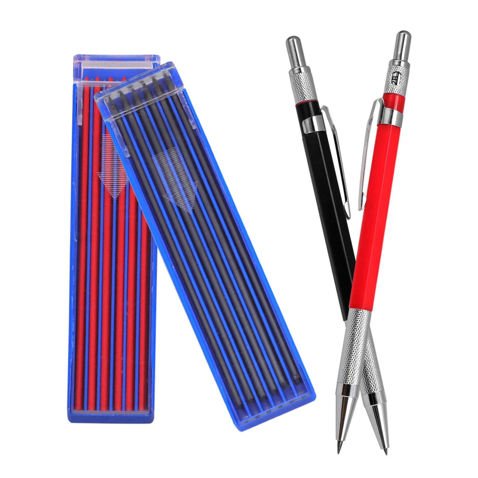 SHINEOFI 5 Sets Tischler Markierungsstift Druckbleistift Bleistifte Rote Stifte Praktische Tischler Bleistifte Technischer Bedarf Drehbleistift Studenten Schreibbleistift Metall