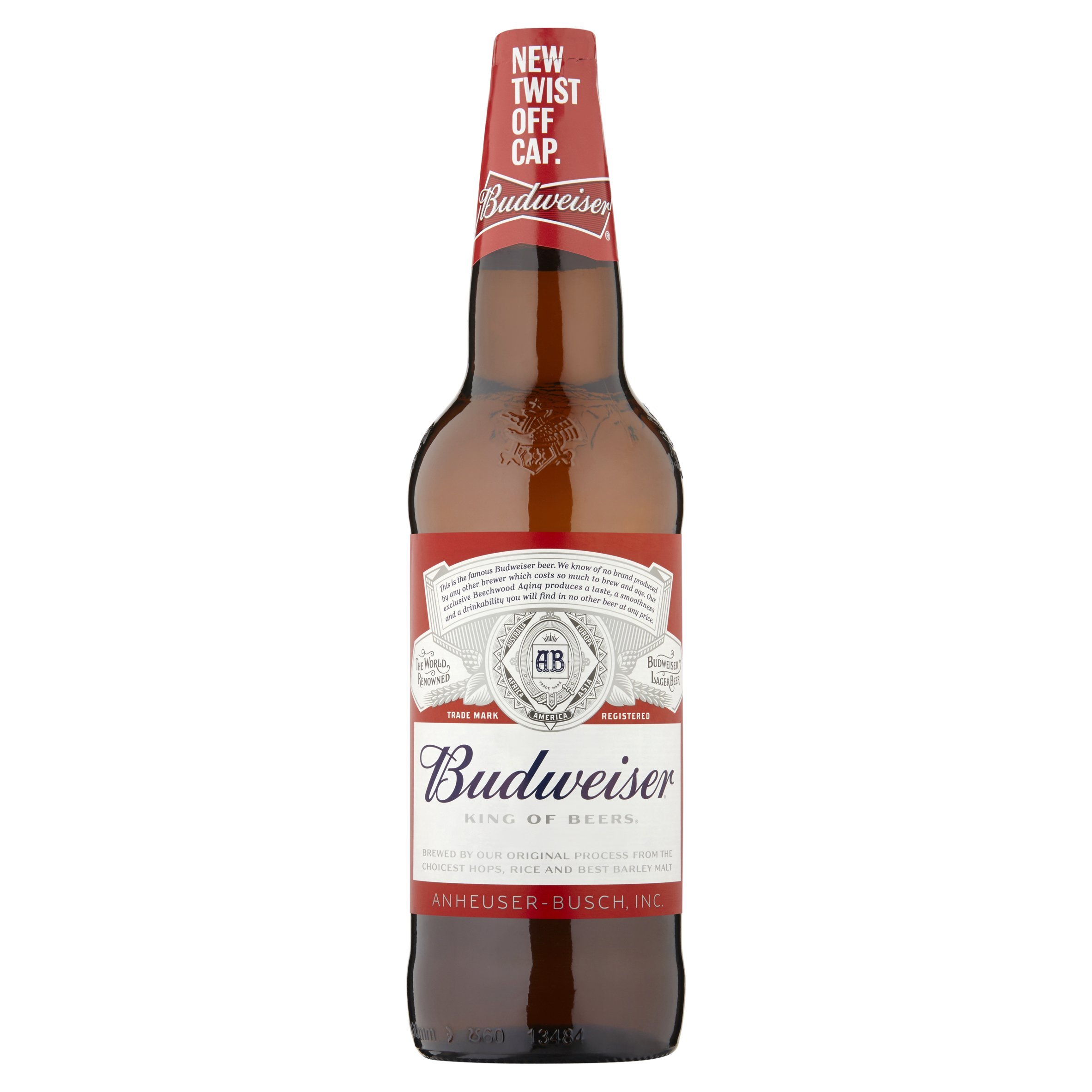 Budweiser Lager Beer Large Sharing Bottle, 23, 12 Pack 660 ml Bottles