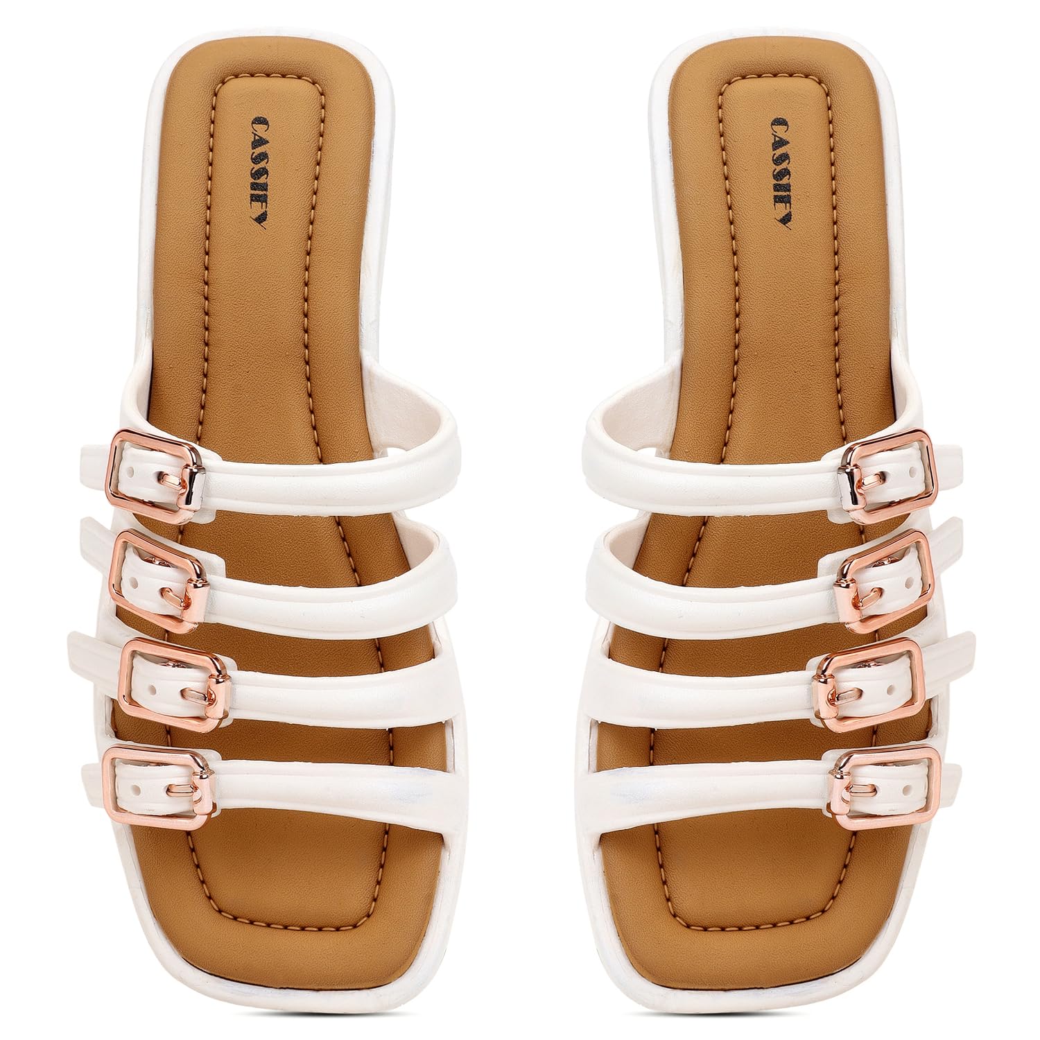 cassiey Women's Multi-Strap Buckle Flat Sandals-picture-28