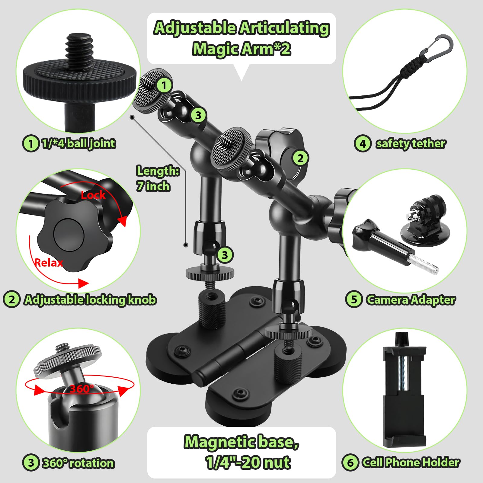 Camera Fence Mount For Mevo Start/GoPro / Insta360 /AKASO/Digital Action Camera,Fence Holder Game Changer Mounting Kit For Recording Basketball/Football/Softball/Baseball/Tennis Sport Game - View #9