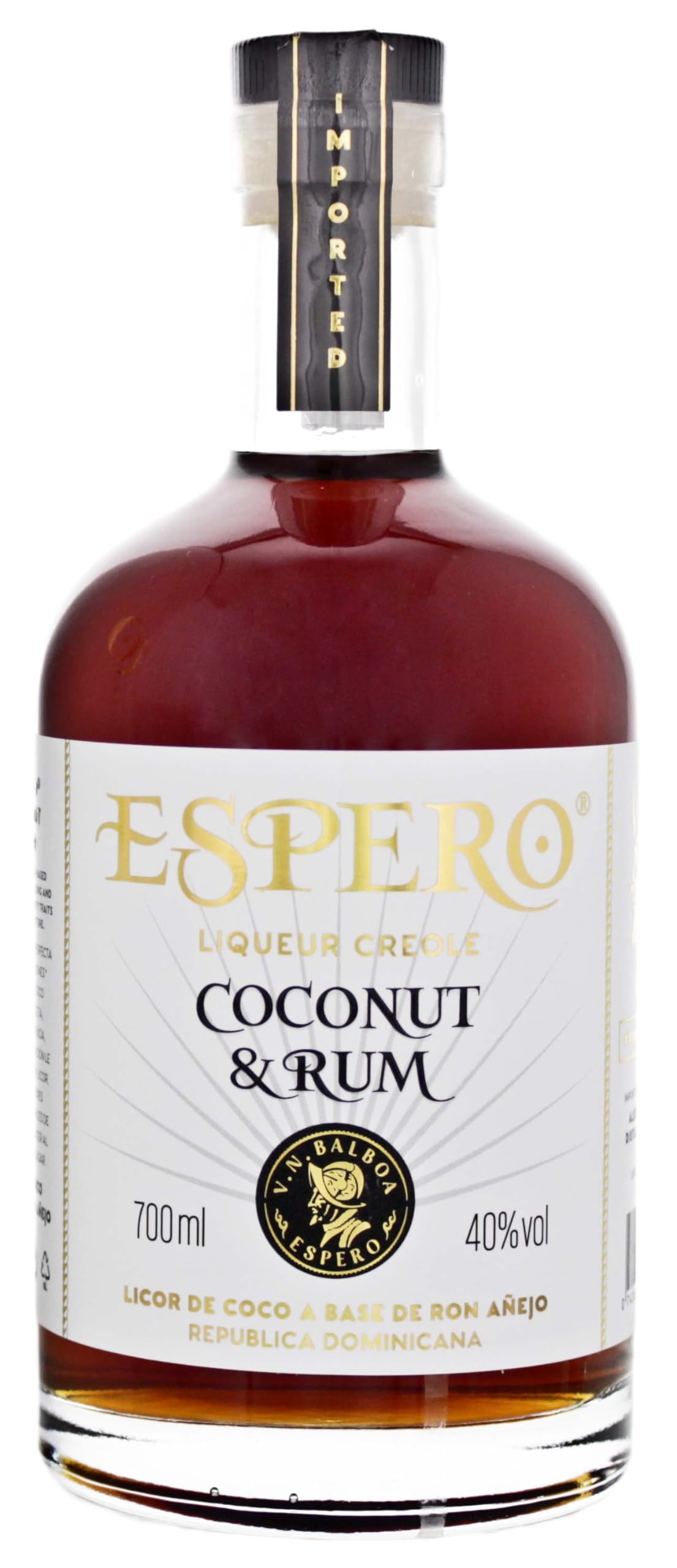 Espero I Liqueur Coconut & Rum I 700 ml Flasche I 40% Volume | Kokos Rum-Likör der extra Klasse