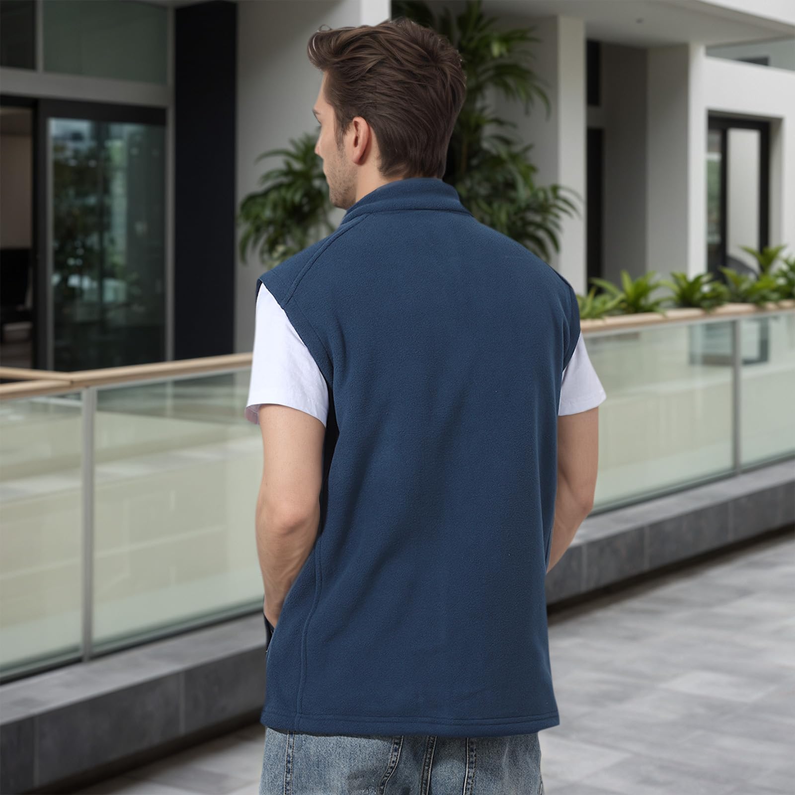 BWBIKE Gilet Polaire pour Hommes Gilets Polaires Légers et Chauds Vêtements d’extérieur Avec Poches Zippées, Veste sans Manches légère Douce pour l’hiver