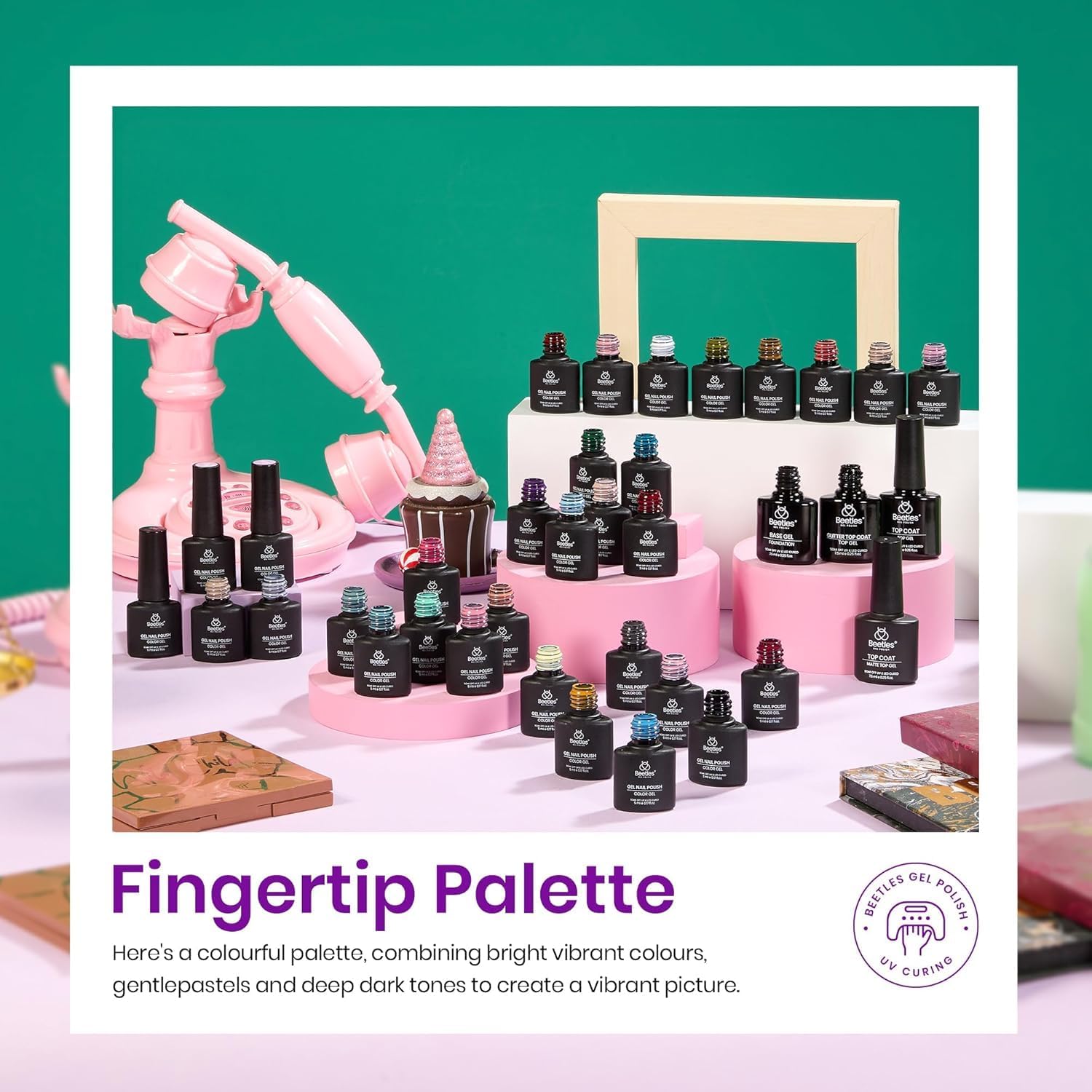 Beetles Gel Nagellack UV Set Mit 3pcs Base Top Coat Glossy Matt 36 Farben