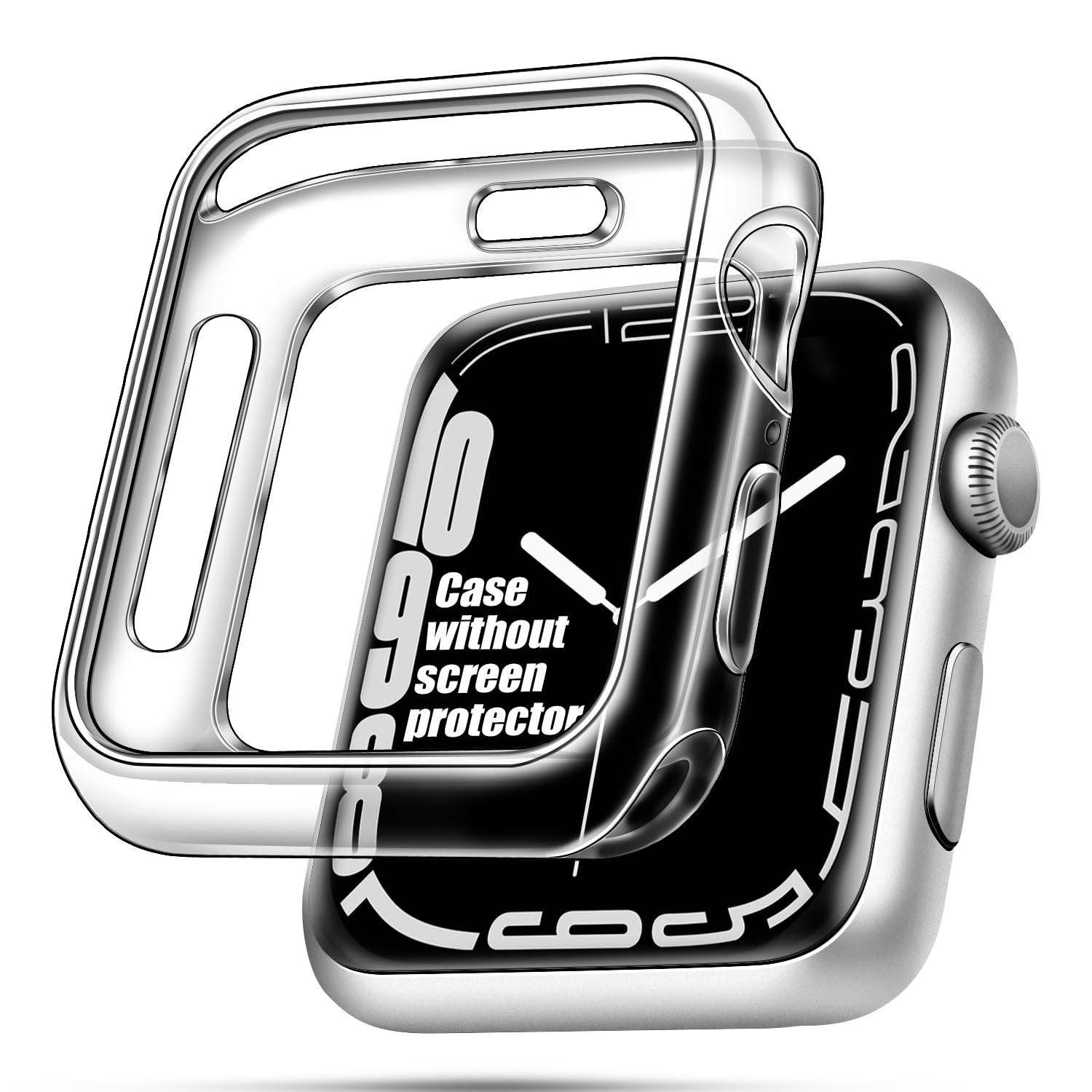 top4cus 41mm Case Soft Flexible Lightweight Anti-Scratch Overall Protective 41mm Iwatch Waterproof Cover Case Shiny Workout Shockproof Bumper