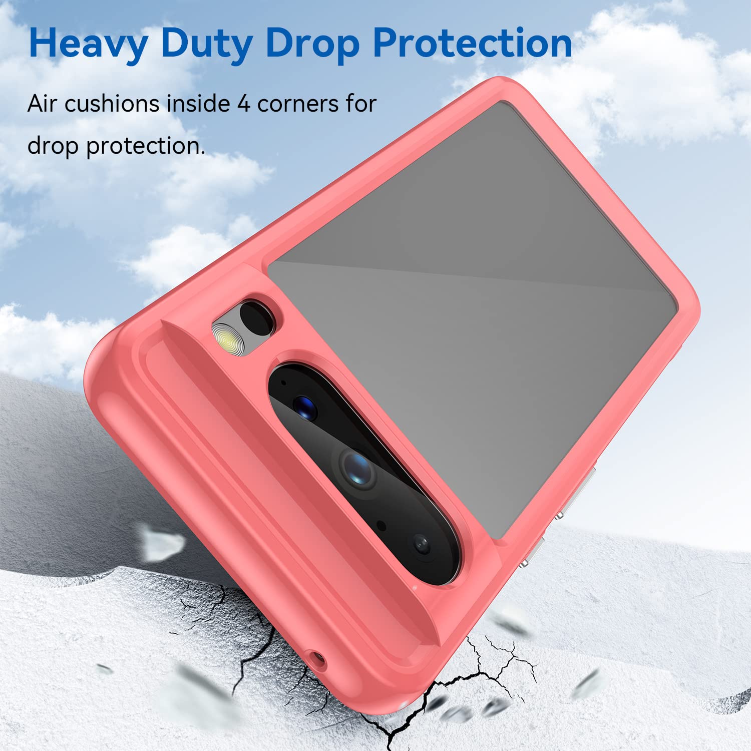 Cover Oppo 78 Cover Oppo A78 5g SEAHAI Cover Per Oppo A78 4G, Glassato Traslucido Dura PC Protettiva Custodia Silicone TPU Bumper Antiurto AntiGraffio Case Con 360° Anello Supporto, Cielo Blu Cover