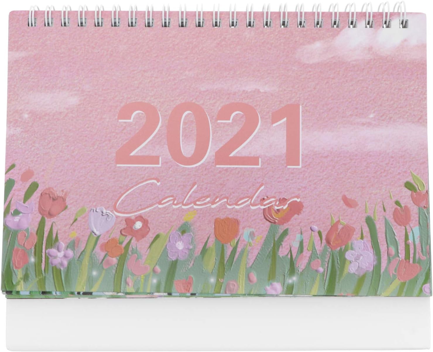 Toyvian 2021 Desk Calendar Mini Stand Up Calendar Coil