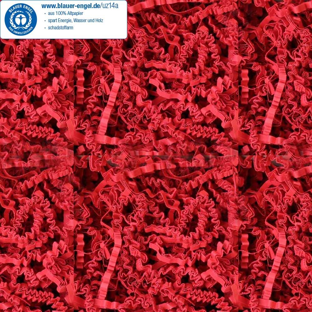PresentFill® ️ Materiał wypełniający, przyjazny dla środowiska materiał tapicerski w 100% z recyklingu papieru na prezenty, paczki – materiał opakowania do pakowania, tapicerka, dekoracja (rubinowy czerwony, 5 kg)